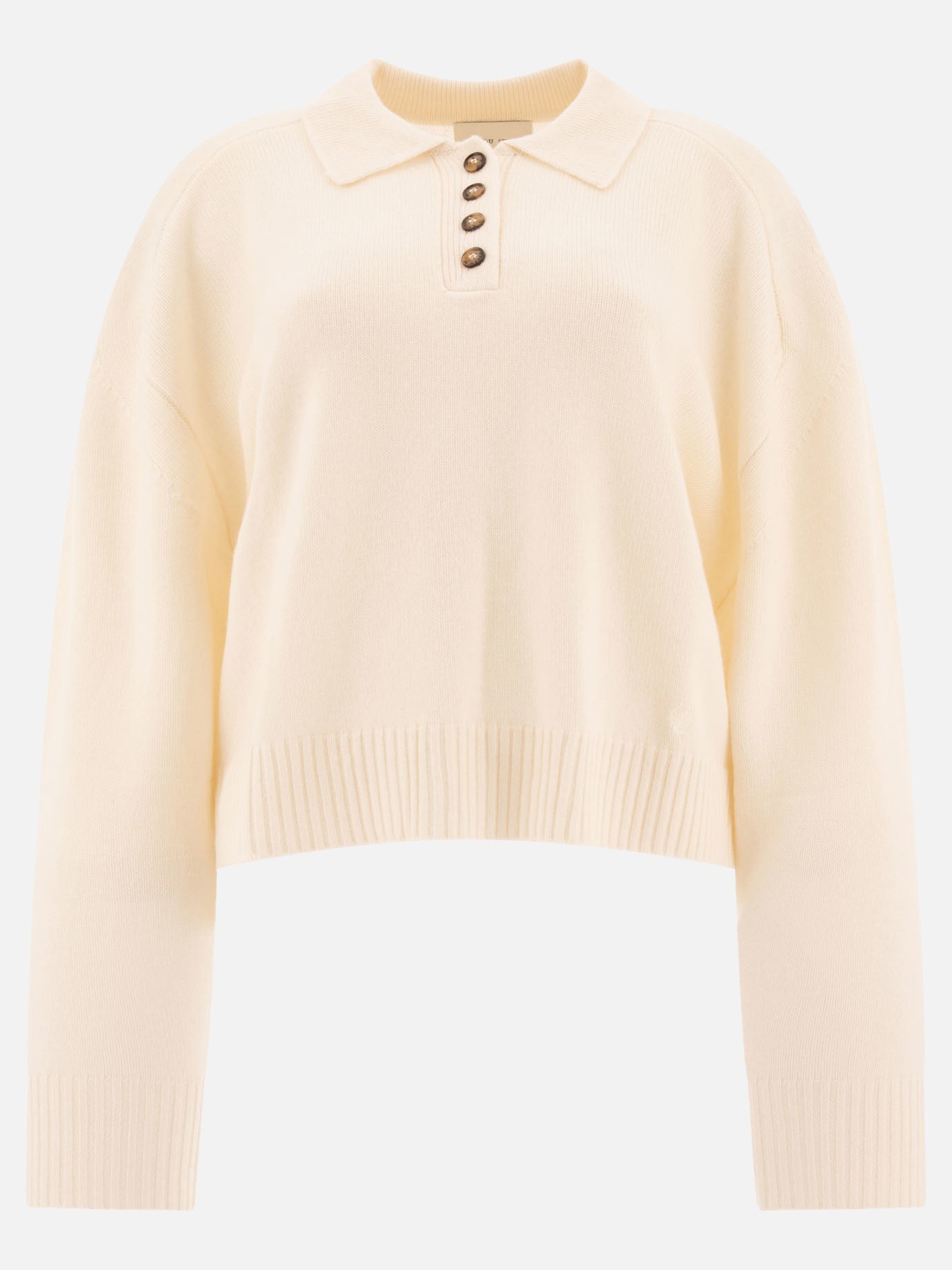 Loulou Studio "Homere" cashmere polo sweater White