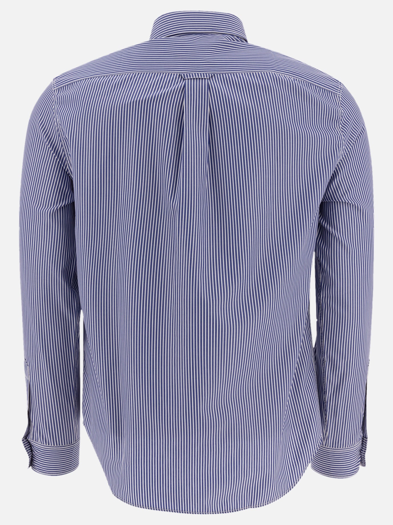 Maison Kitsuné "Fox Head" striped shirt Blue