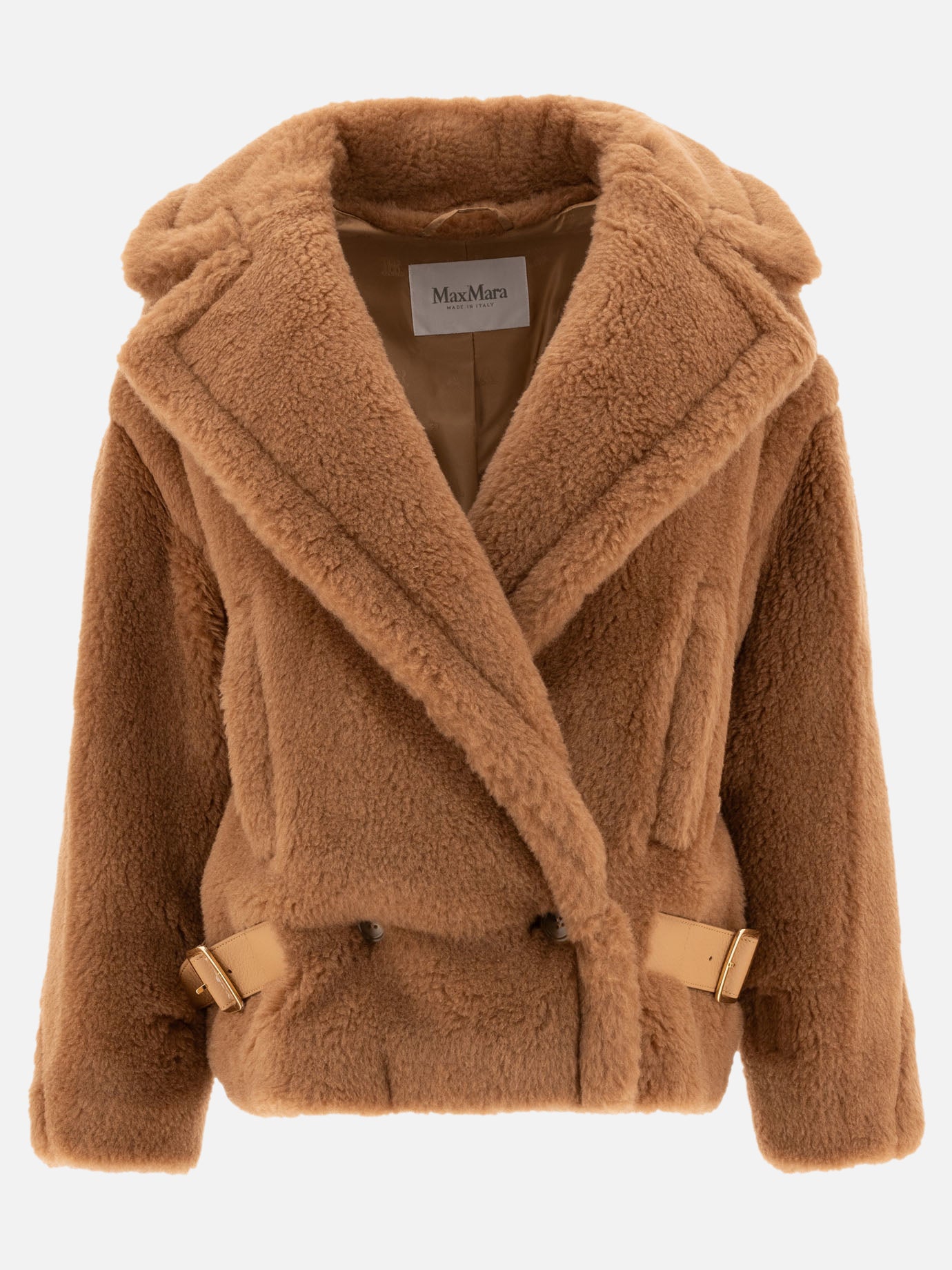 Vietti Max Mara Cappotto biker in tessuto Teddy