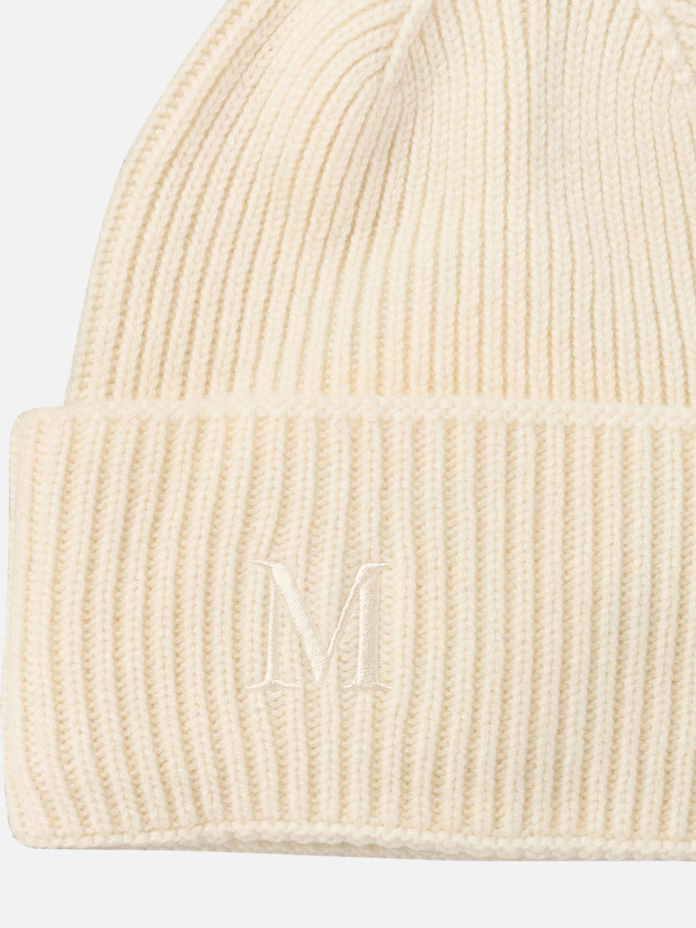 Max Mara Ribbed cashmere beanie White