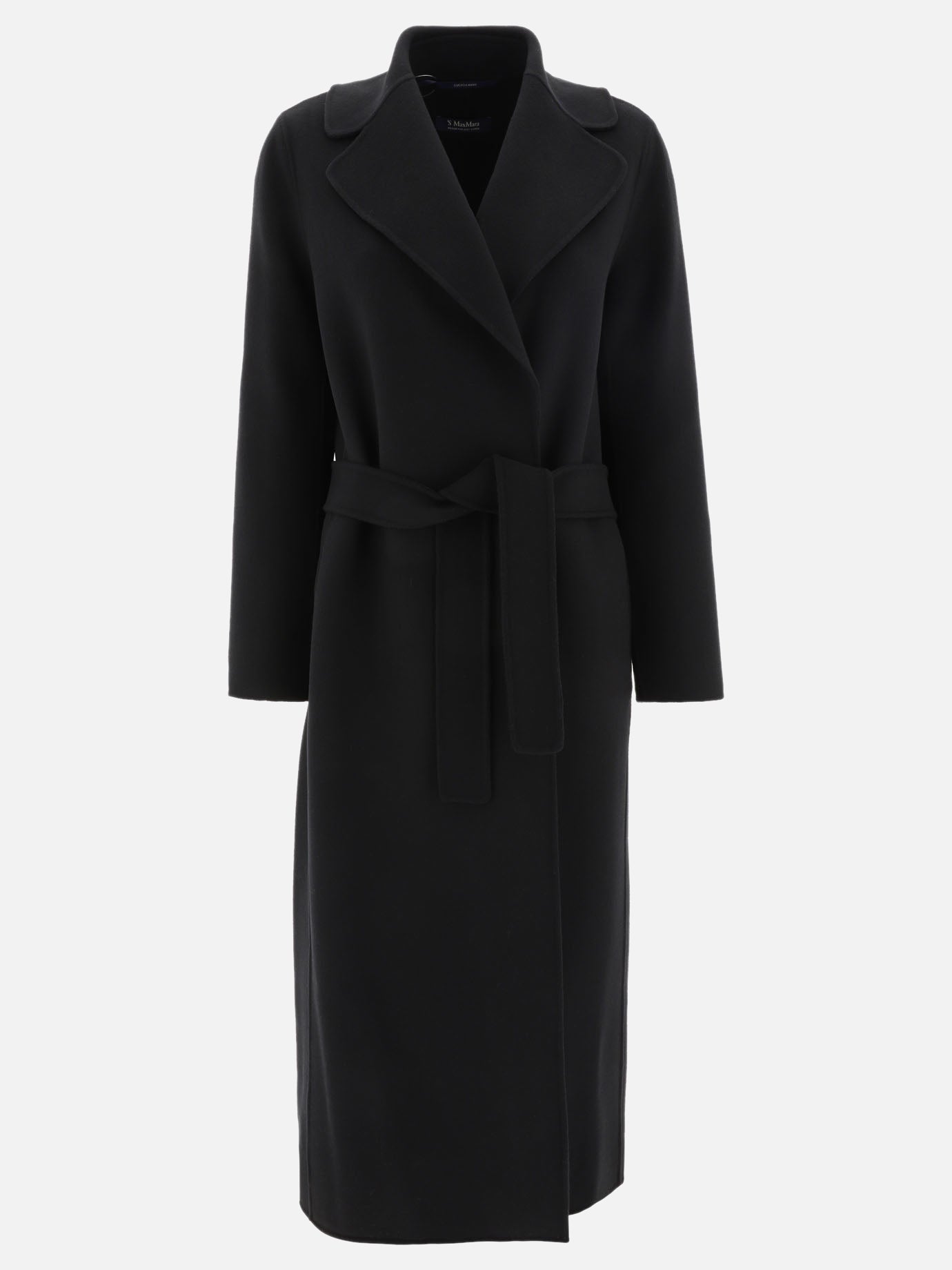 Max Mara S "Poldo" wool belted coat Black