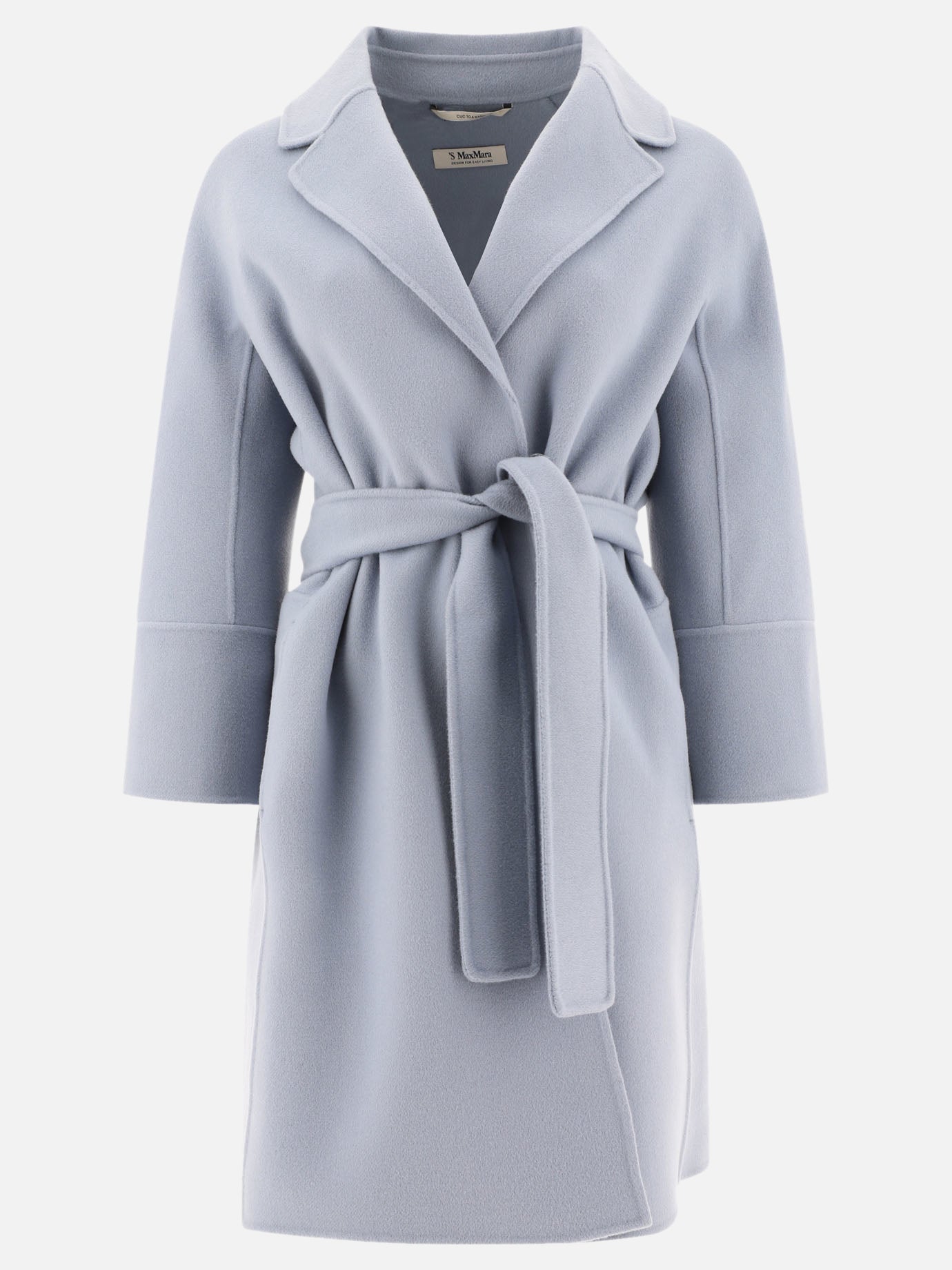 Cappotti lunghi Solid colour  Azzurro - Max Mara S Donna | PDP | VIETTI Online Store | thumbnail