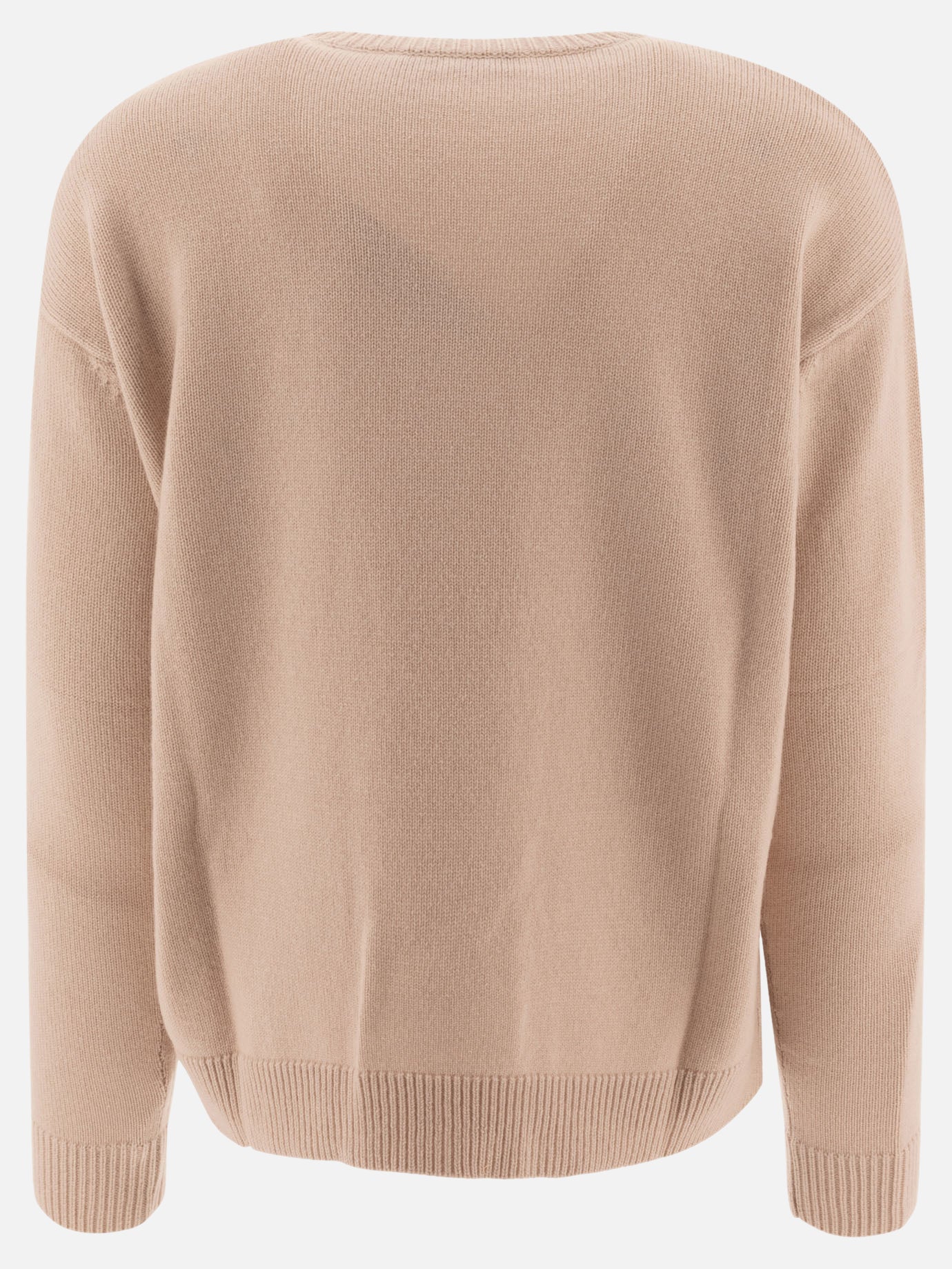 Max Mara S "Kassel" wool and cashmere sweater with logo Beige