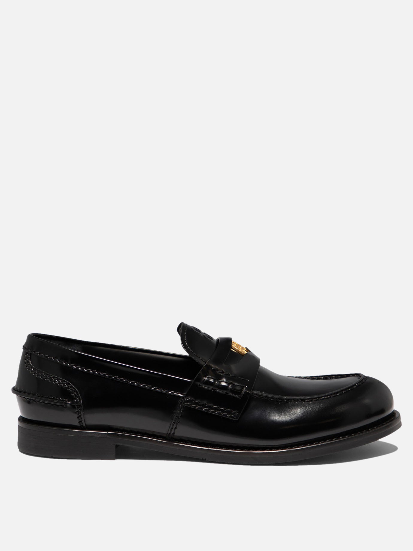 Brushed leather penny loafers