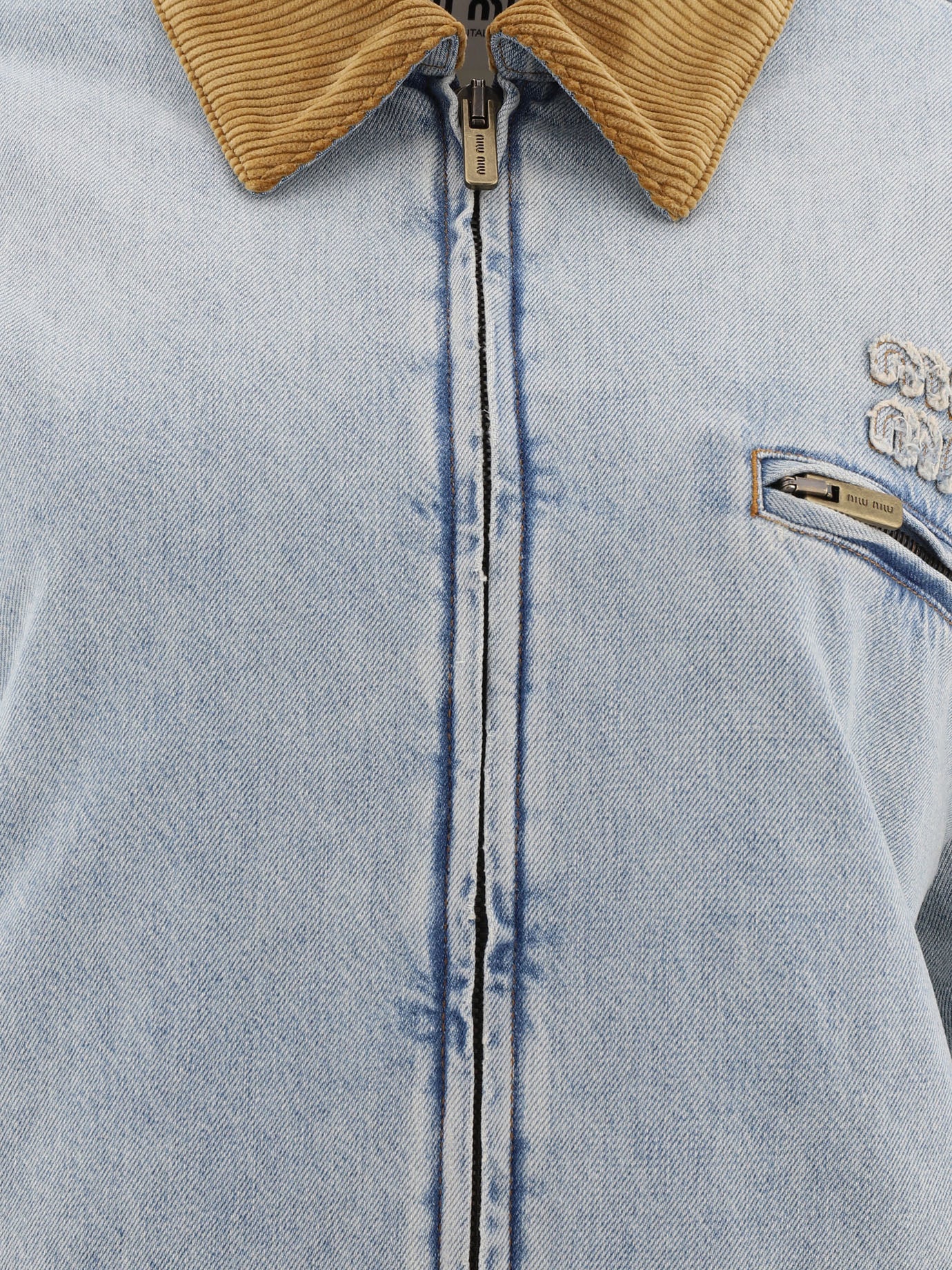 Bomber Solid colour  Azzurro - Miu Miu Donna | PDP | VIETTI Online Store | thumbnail_3