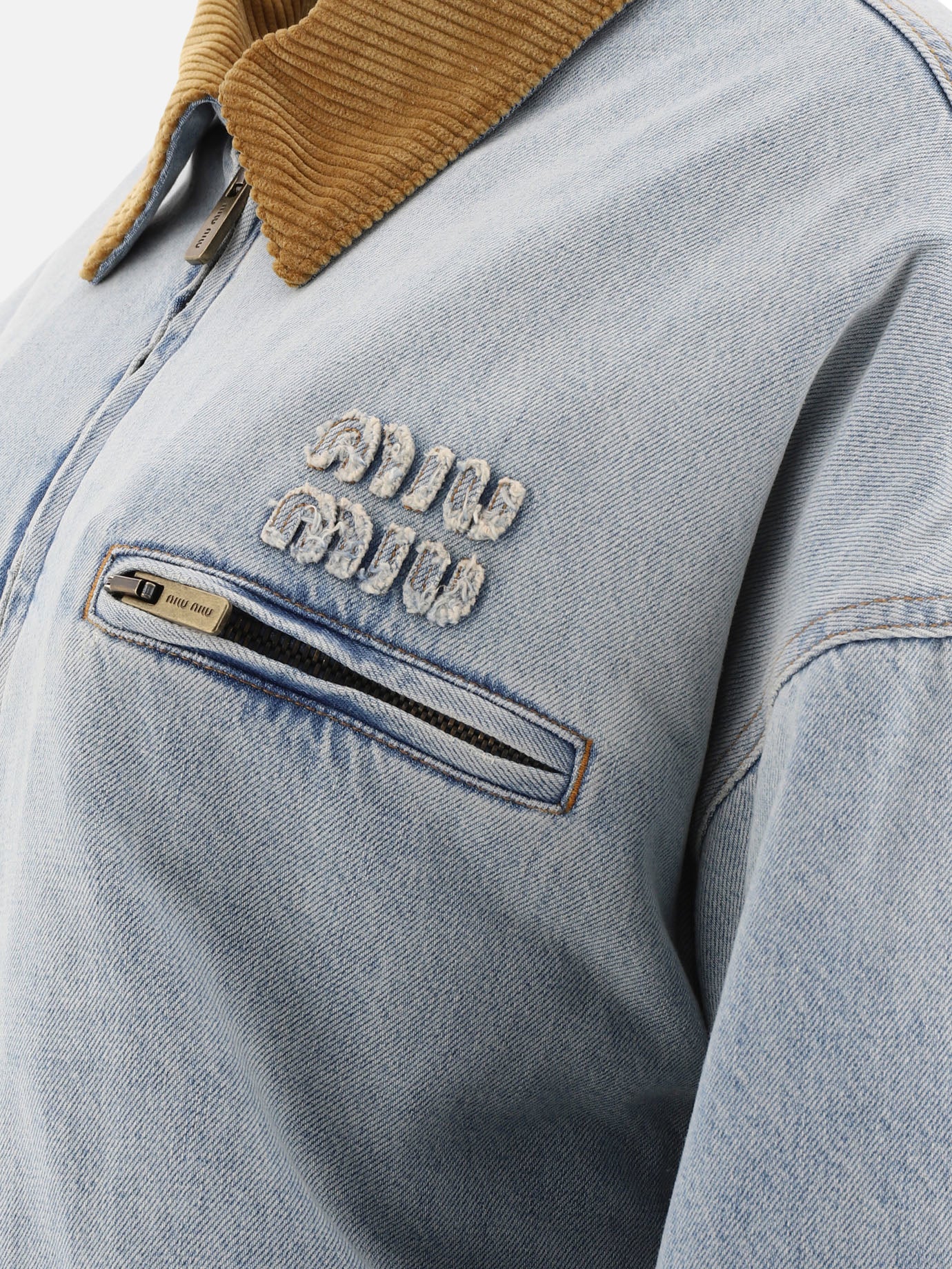 Bomber Solid colour  Azzurro - Miu Miu Donna | PDP | VIETTI Online Store | thumbnail_4