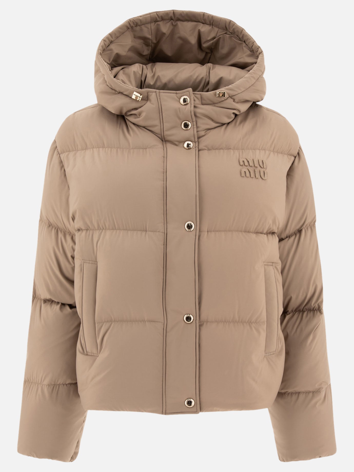 Piumini corti Solid colour  Beige - Miu Miu Donna | PDP | VIETTI Online Store | Zoom-Modal
