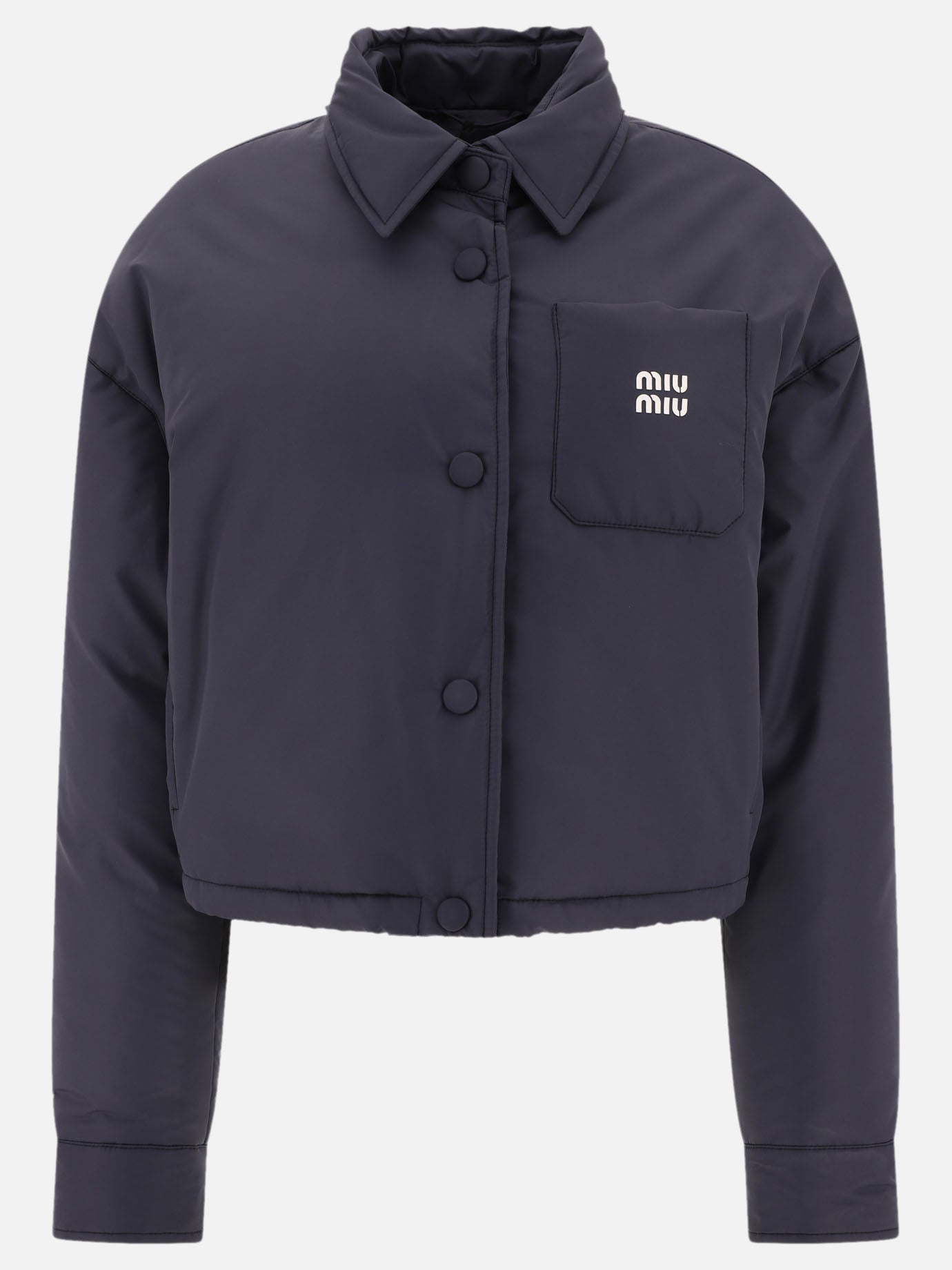 Piumini corti Solid colour  Blu - Miu Miu Donna | PDP | VIETTI Online Store | Zoom-Modal
