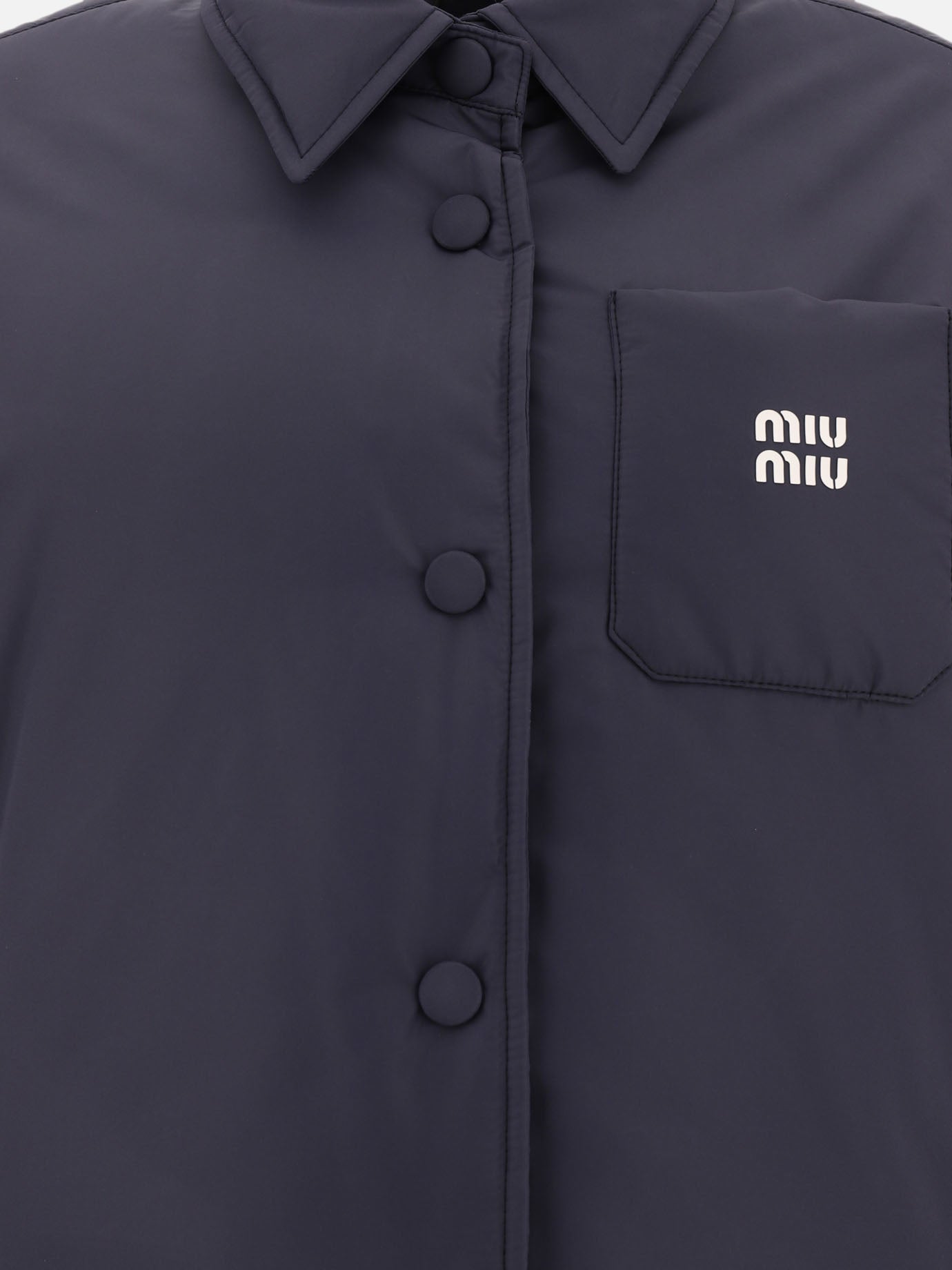 Piumini corti Solid colour  Blu - Miu Miu Donna | PDP | VIETTI Online Store | thumbnail_3