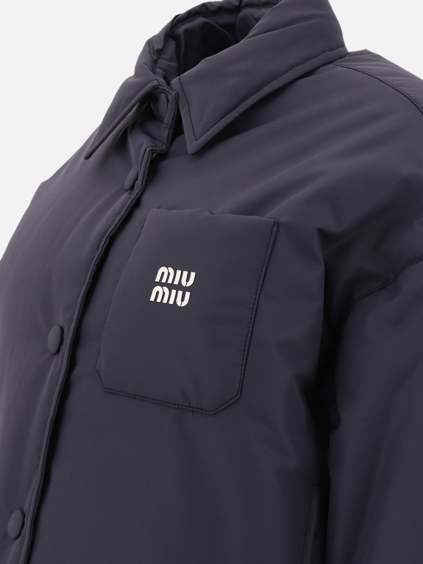 Piumini corti Solid colour  Blu - Miu Miu Donna | PDP | VIETTI Online Store | thumbnail_4
