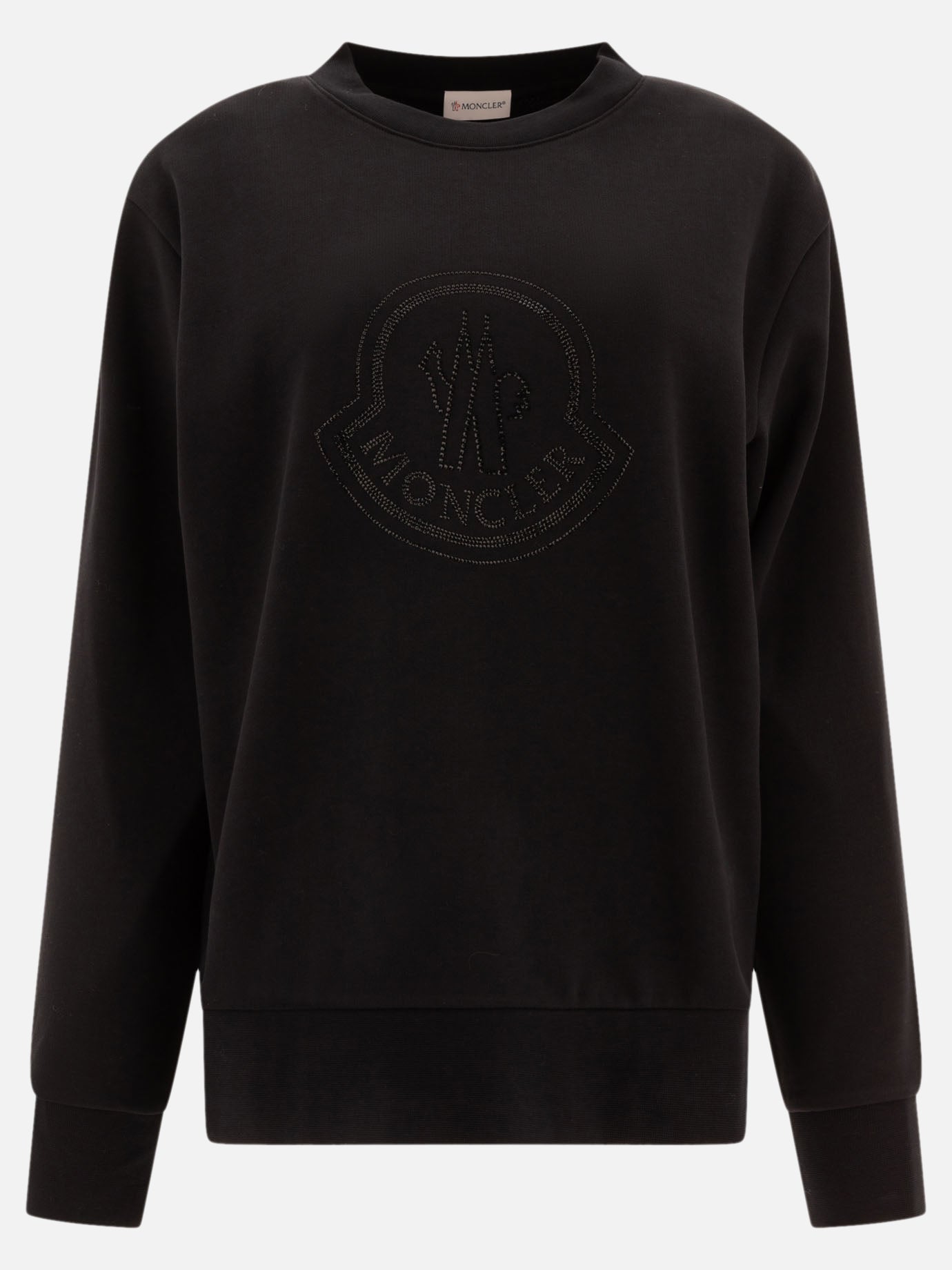 Moncler Logo sweatshirt with crystals Black