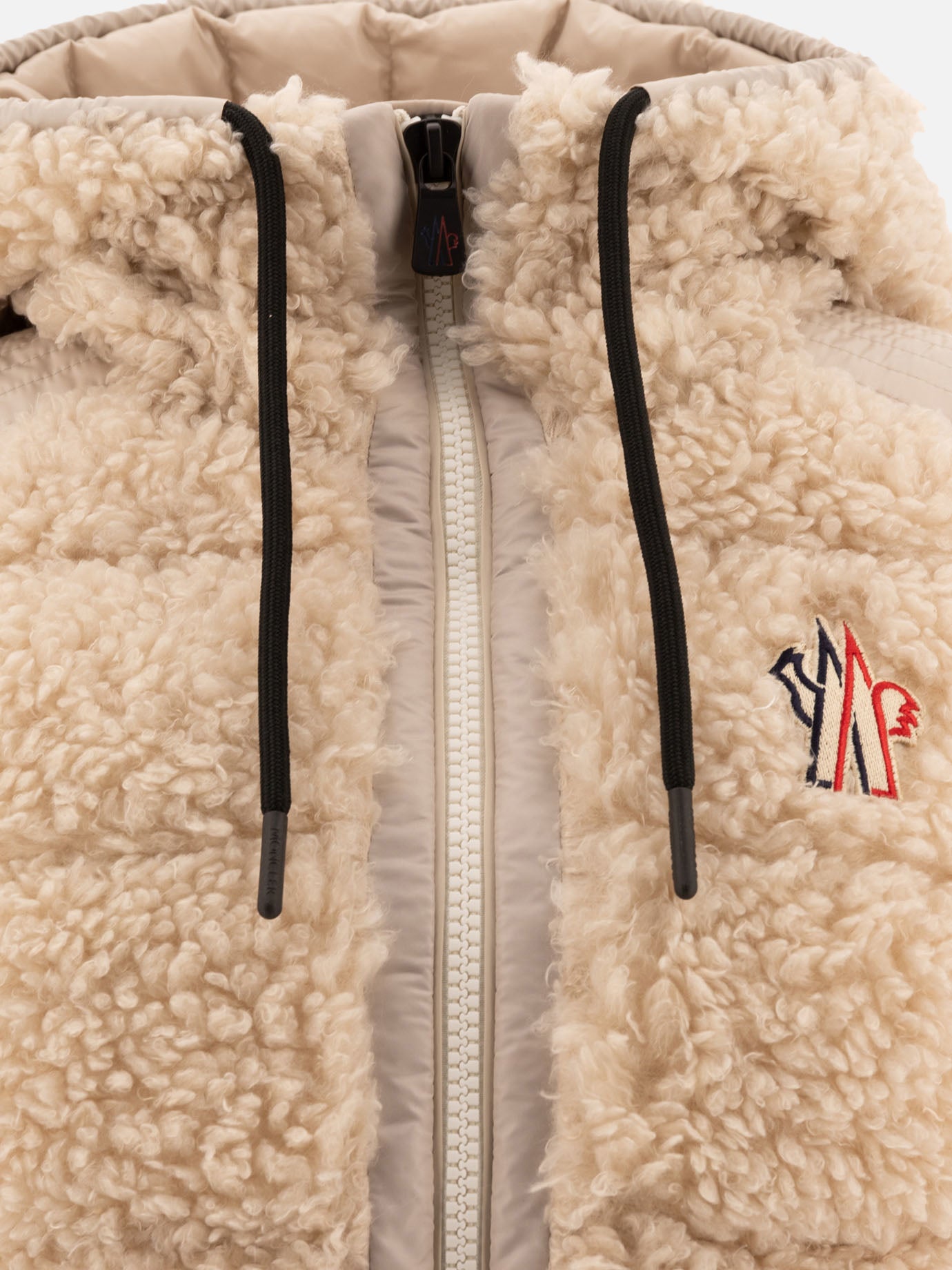 Moncler Grenoble Shearling down vest Beige