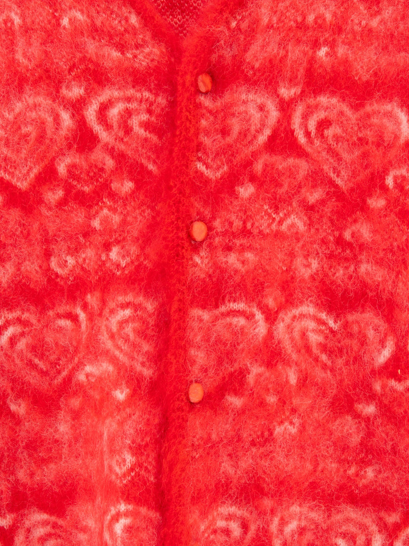 Needles "Heart" mohair cardigan Red