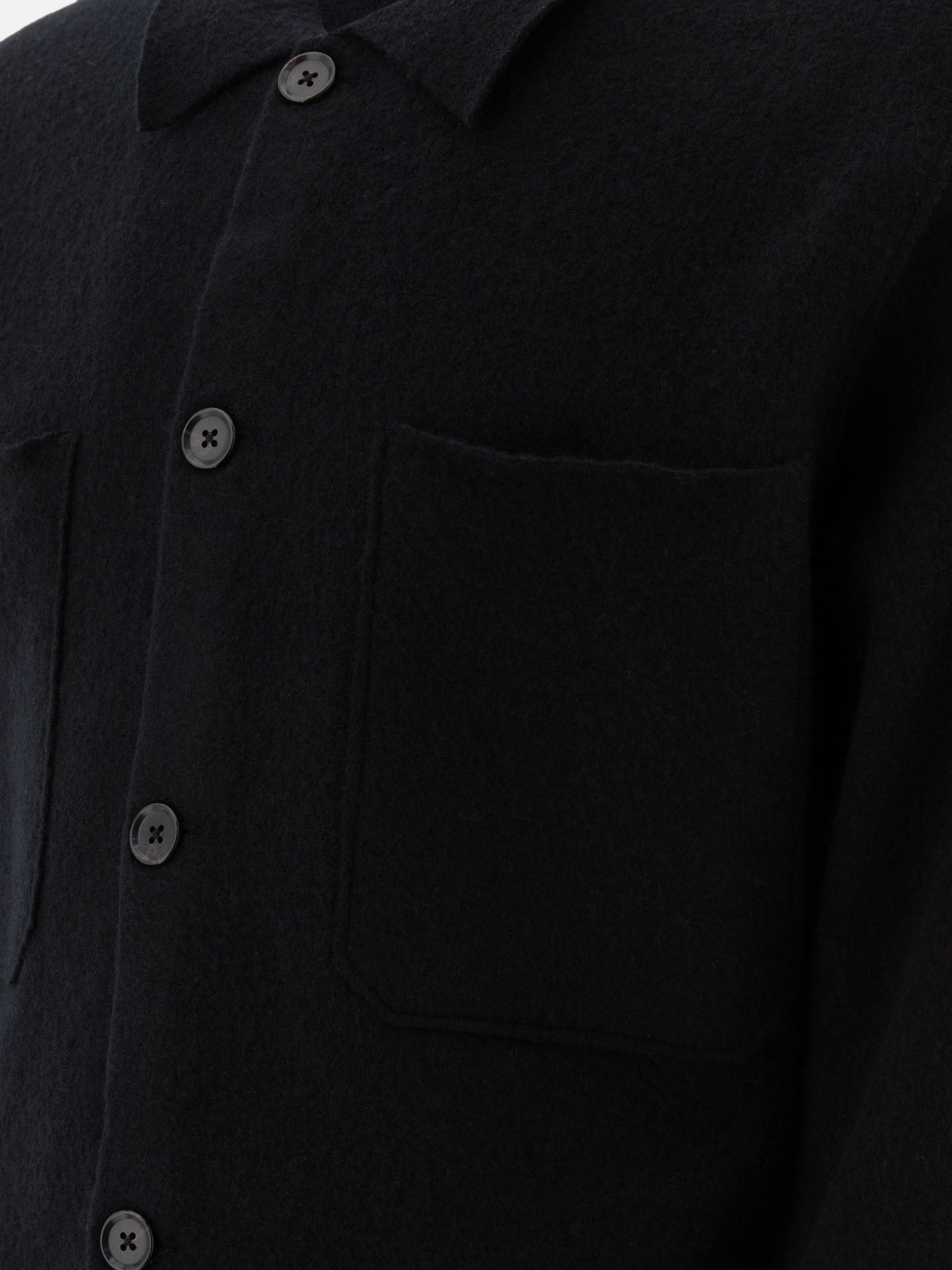 NN.07 "Jonas" boiled wool overshirt Black