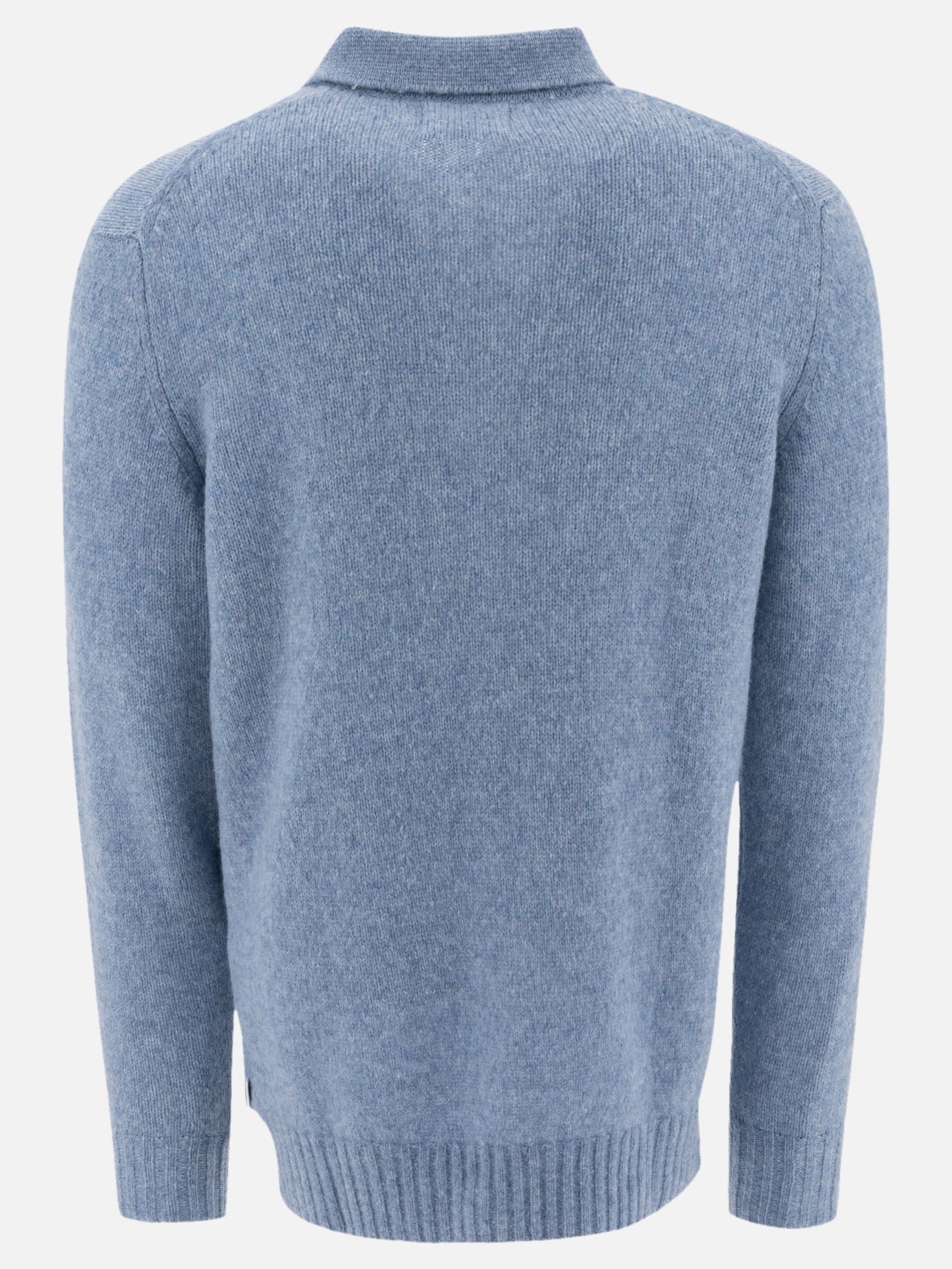 NN.07 "Lee" merino wool-blend polo sweater Light blue