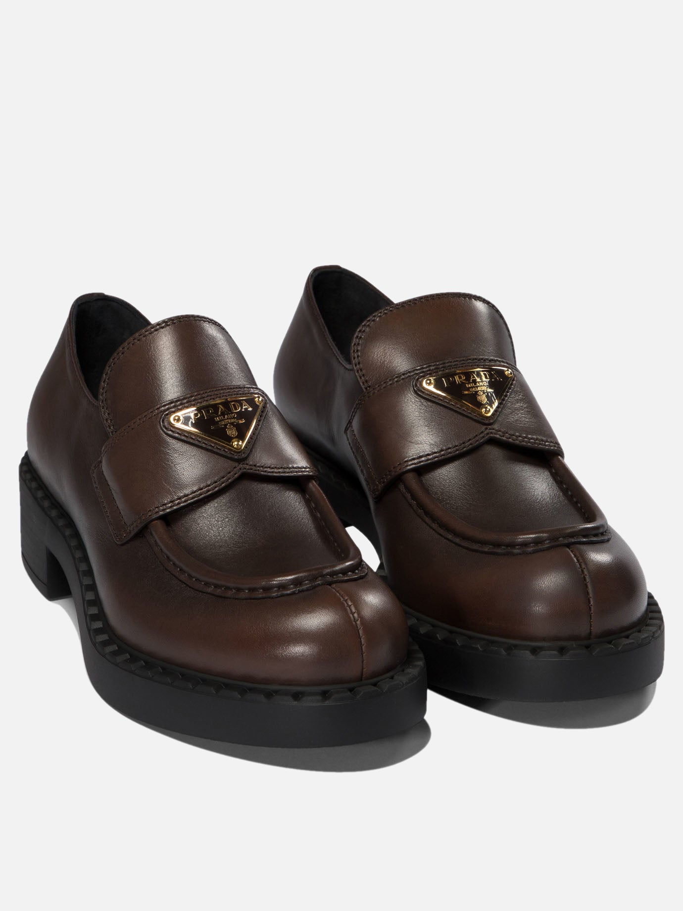 Chocolate loafers in brushed leather