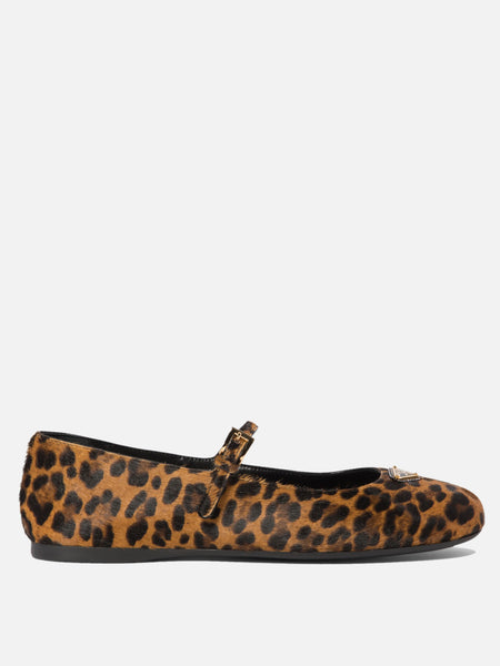 バレエシューズ Prada Animal Printed Ballerinas Prada Animal Printed Ballerinas in White | Lyst
