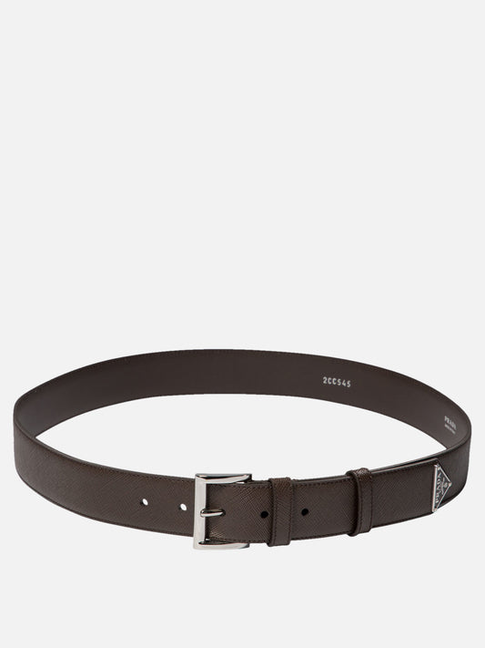 Saffiano leather belt