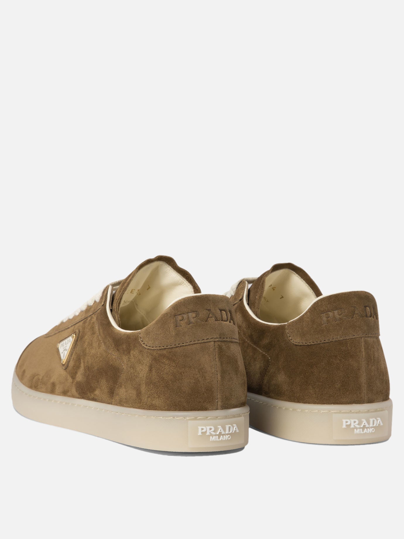 スニーカー PRADA 'Lane' sneakers Brown Prada Lane Suede Low-Top Sneakers - Bergdorf Goodman