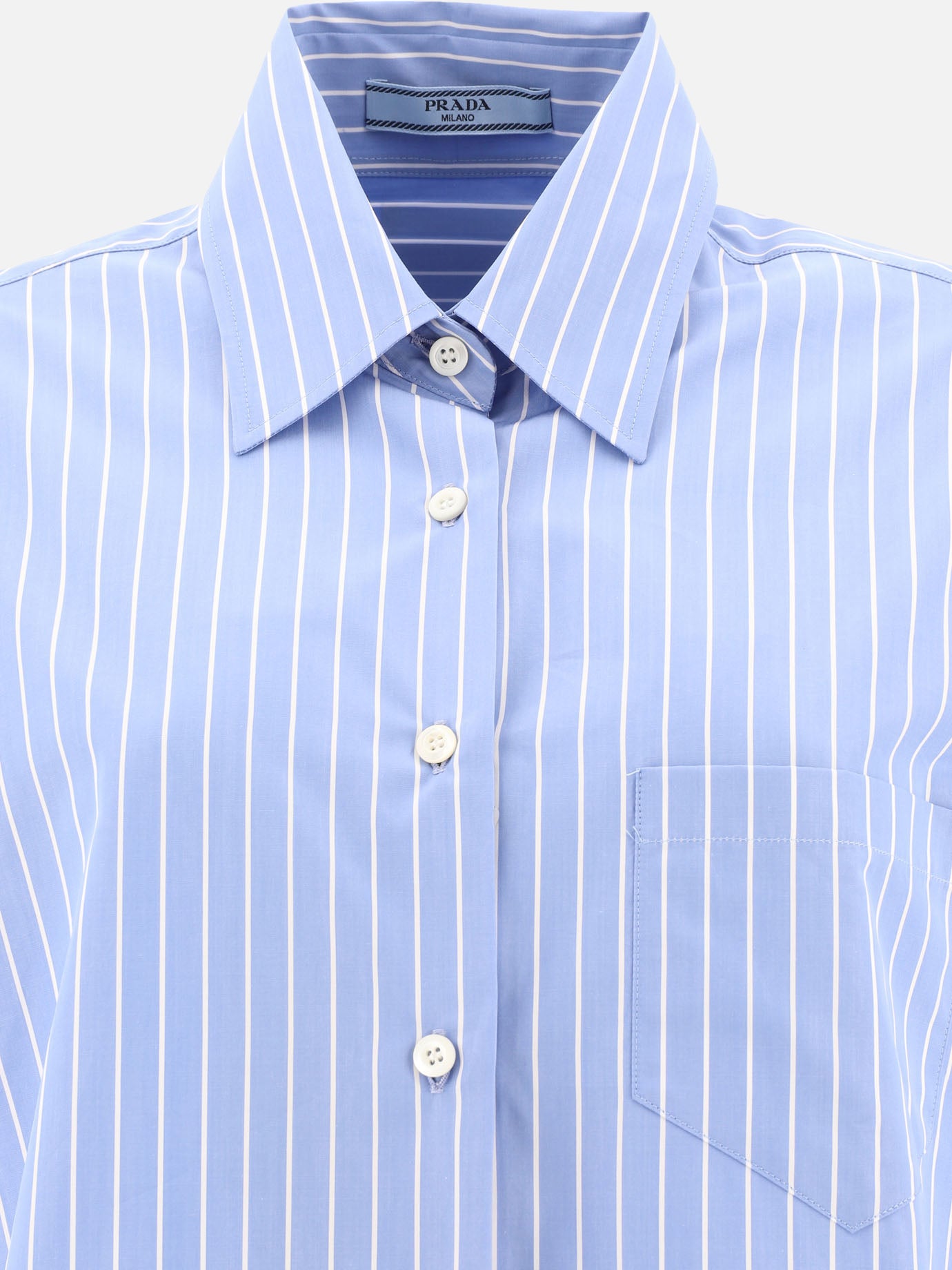 Striped poplin shirt