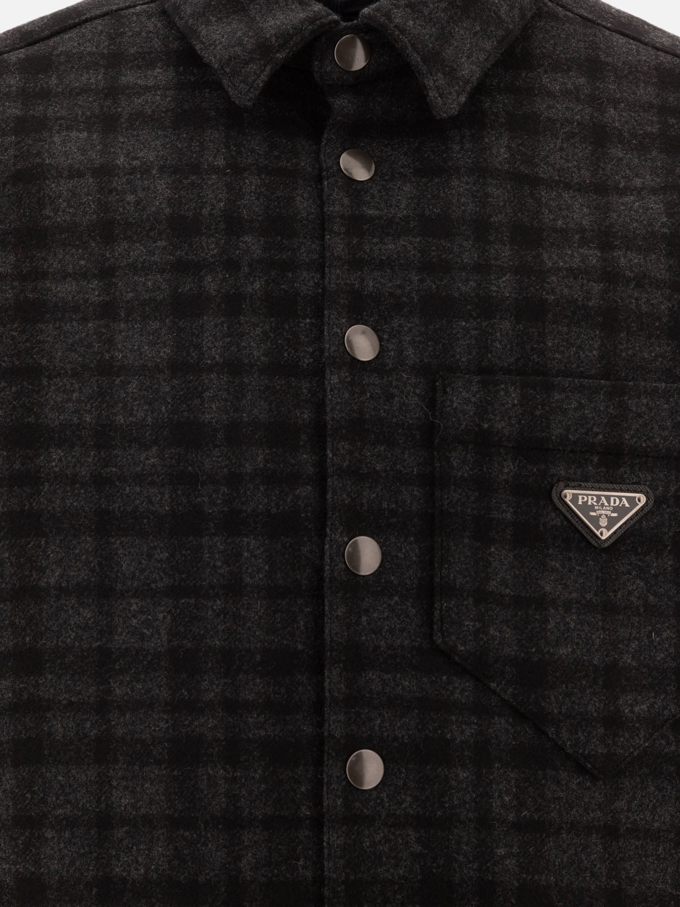 Prada Wool jacket with triangle logo Grey