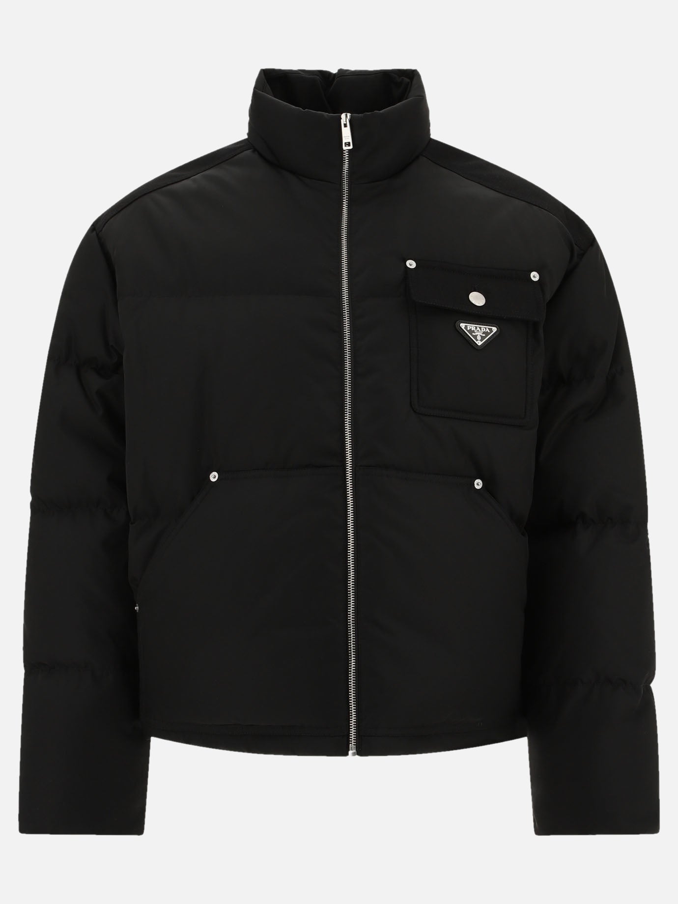 Piumini corti Solid colour  Nero - Prada Uomo | PDP | VIETTI Online Store | thumbnail