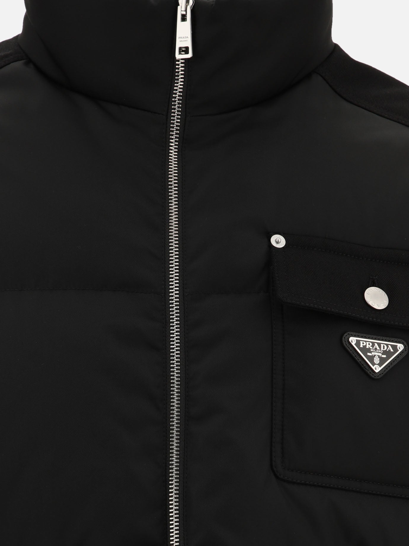 Piumini corti Solid colour  Nero - Prada Uomo | PDP | VIETTI Online Store | thumbnail_3