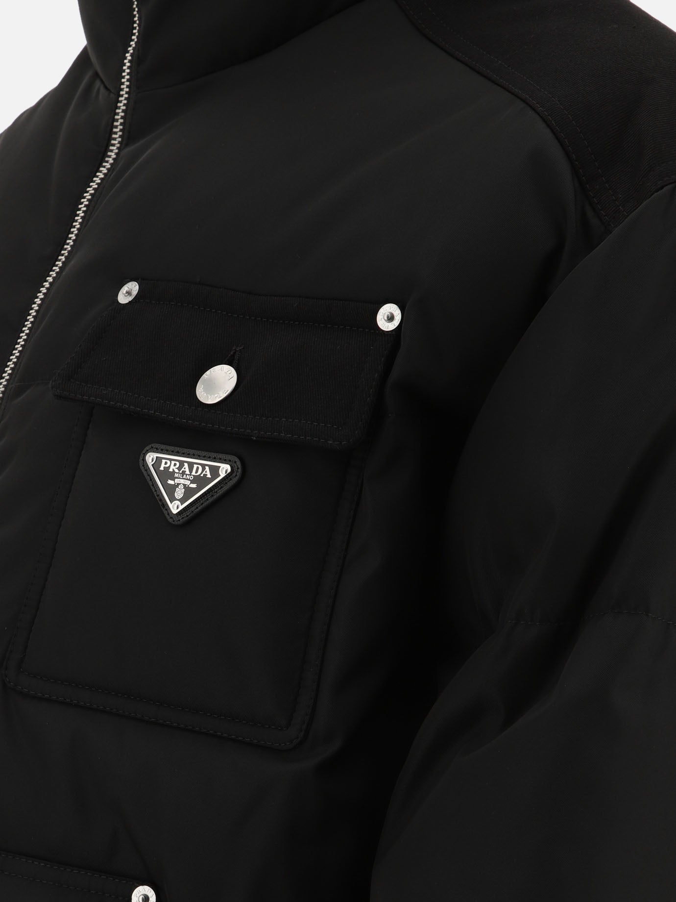 Piumini corti Solid colour  Nero - Prada Uomo | PDP | VIETTI Online Store | Zoom-Modal_4
