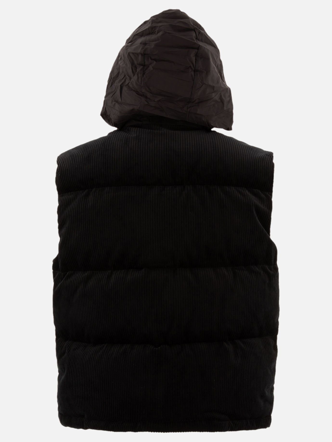 Prada Corduroy down vest Black - Men | VIETTI Online Store