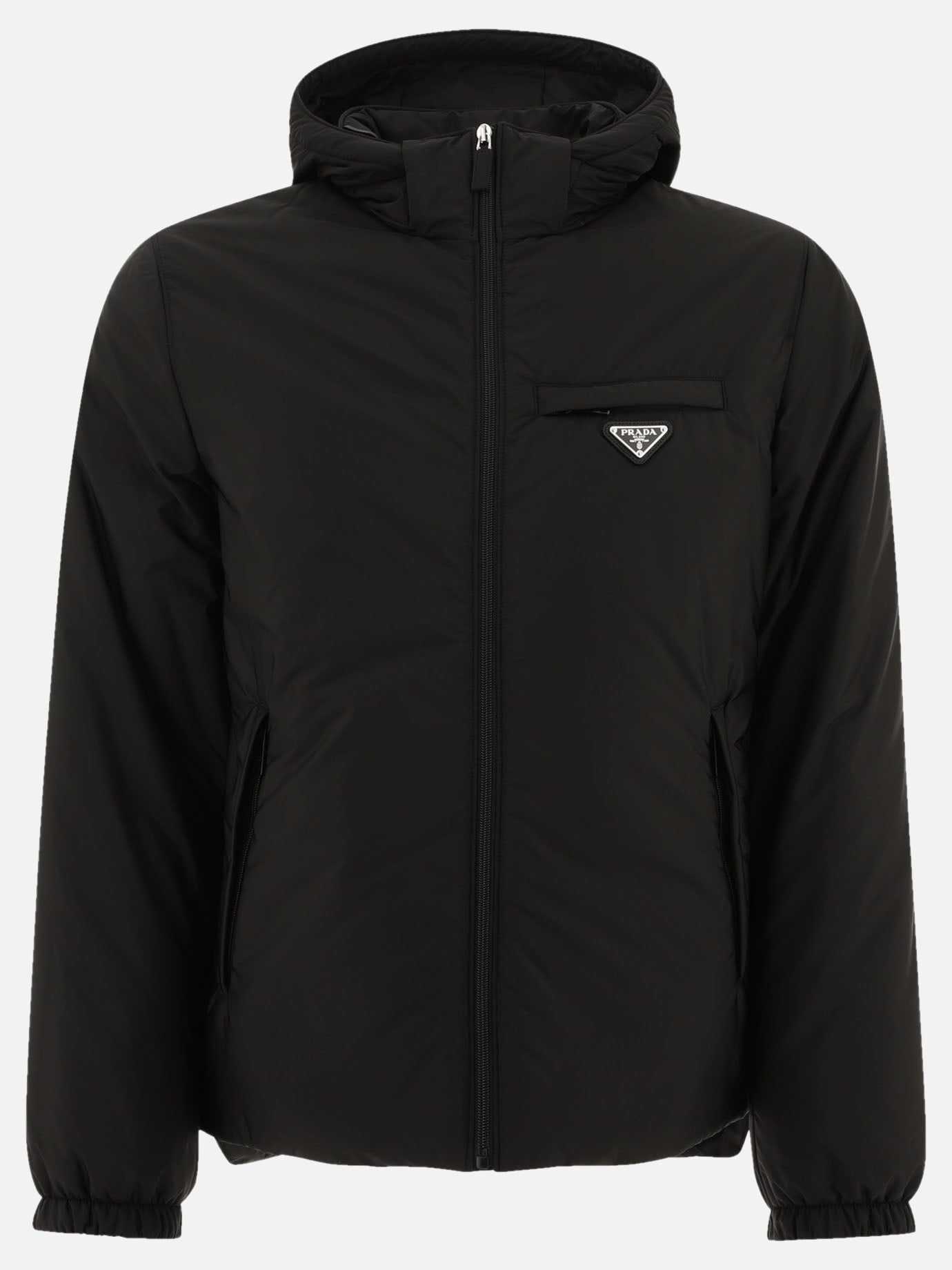 Piumini corti Solid colour  Nero - Prada Uomo | PDP | VIETTI Online Store | thumbnail
