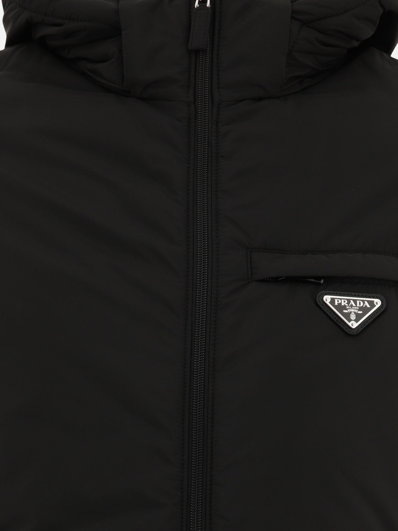 Piumini corti Solid colour  Nero - Prada Uomo | PDP | VIETTI Online Store | thumbnail_3
