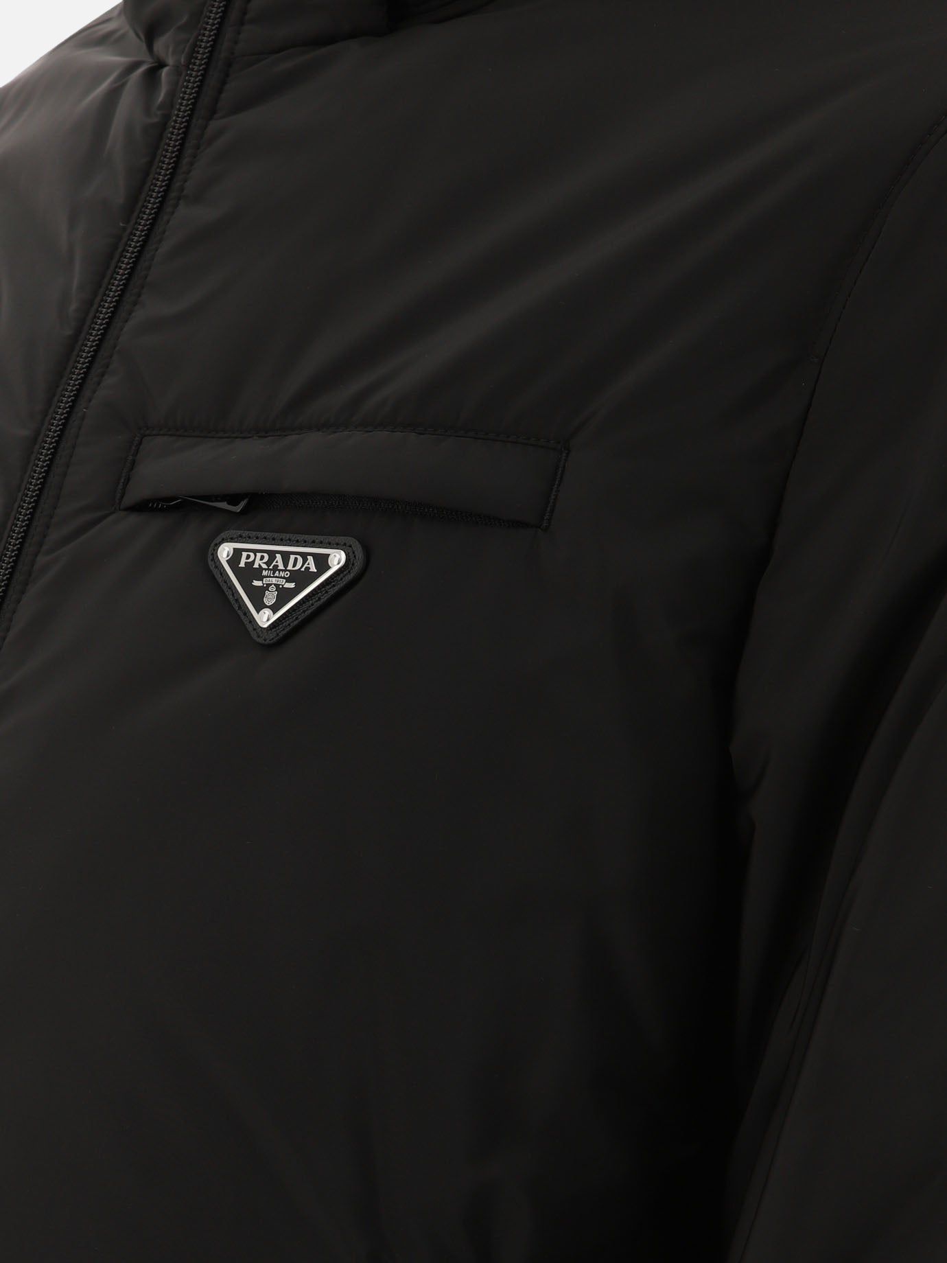 Piumini corti Solid colour  Nero - Prada Uomo | PDP | VIETTI Online Store | thumbnail_4