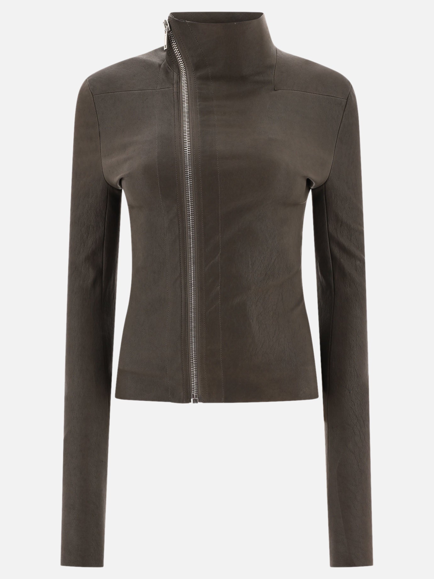 Giacche in pelle Solid colour  Grigio - Rick Owens Donna | PDP | VIETTI Online Store | thumbnail