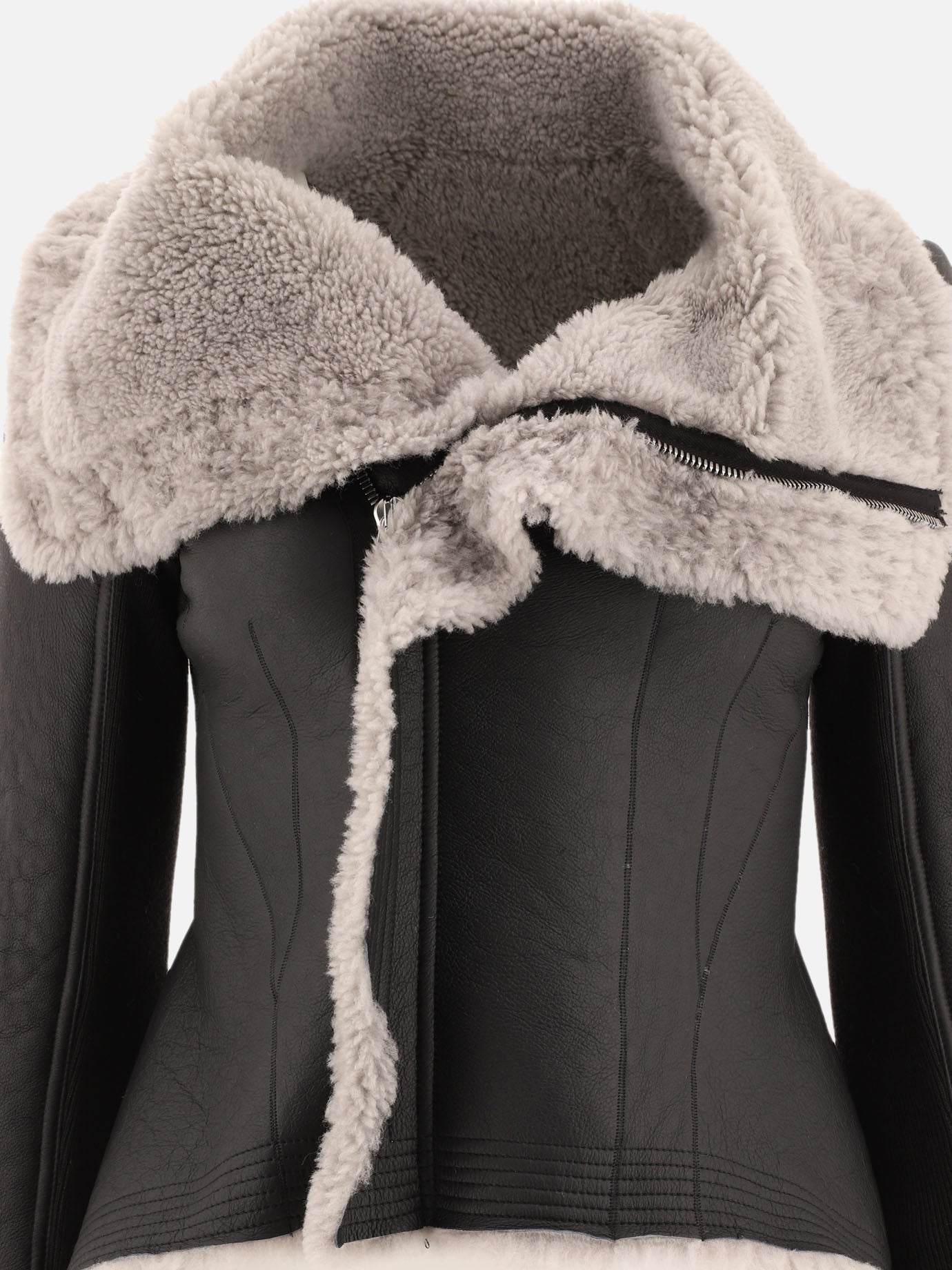 Giacche in pelle Solid colour  Nero - Rick Owens Donna | PDP | VIETTI Online Store | Zoom-Modal_3
