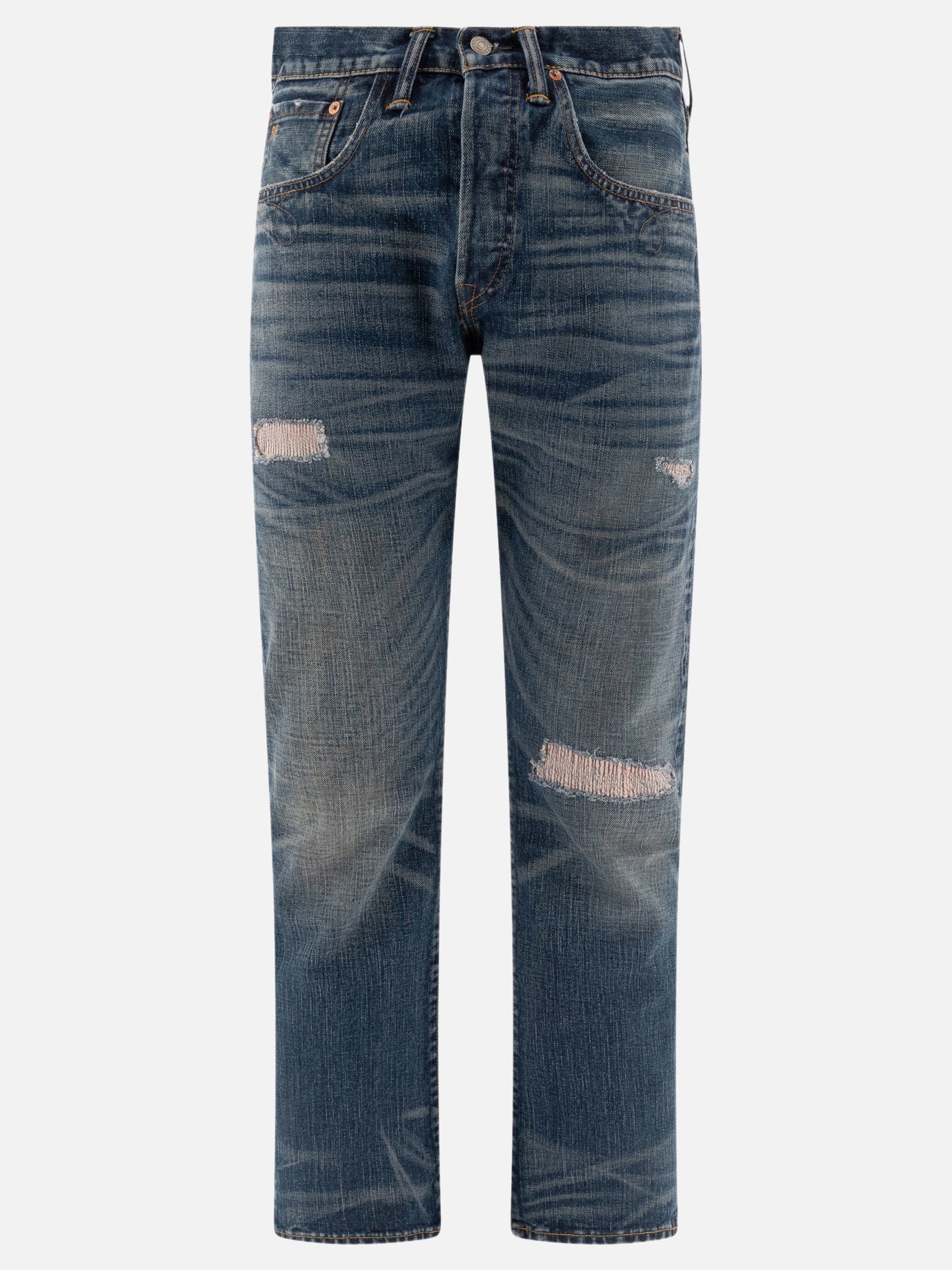 Vietti RRL by Ralph Lauren Jeans "Sutton" con cimosa e rammendi