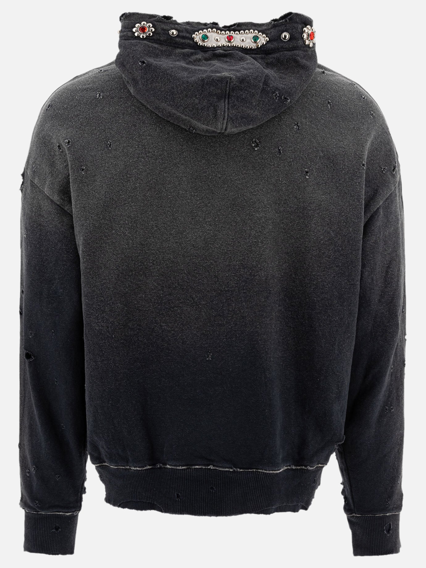 KAPITAL &quot;Studs Thriller Distressed&quot; hoodie 10469286_3 Black thumbnail_2
