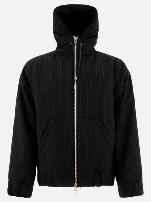 Pinstriped hooded jacket