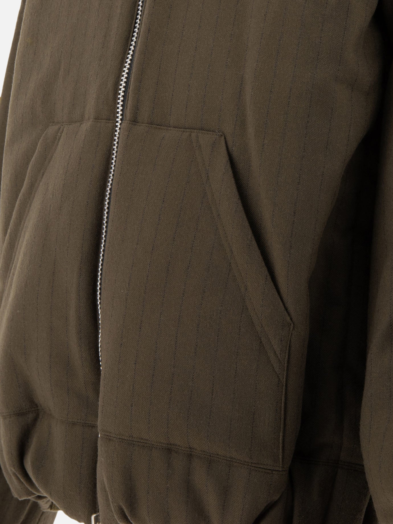 Sacai Pinstriped hooded jacket Brown