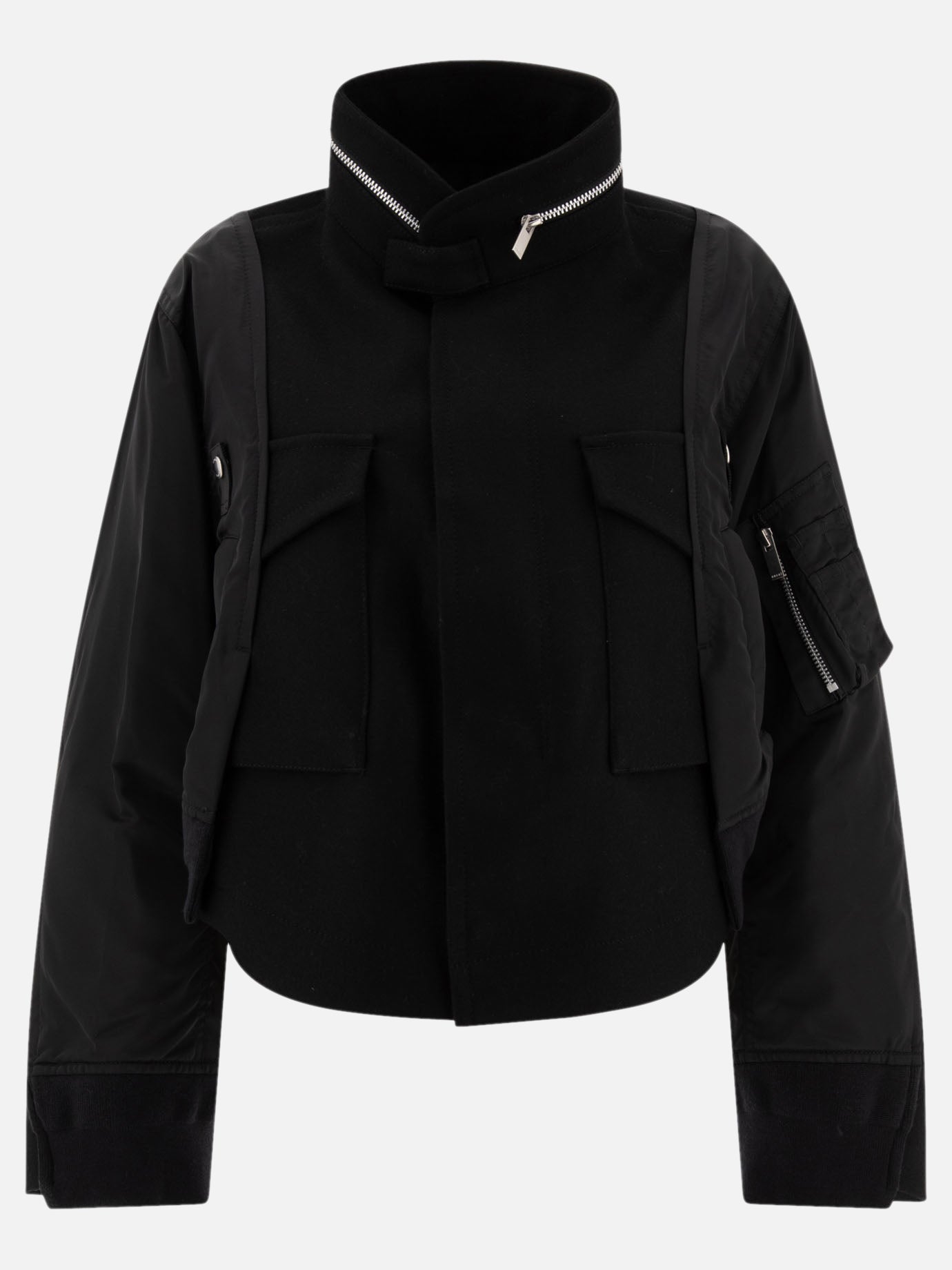 Bomber Solid colour  Nero - Sacai Donna | PDP | VIETTI Online Store | thumbnail