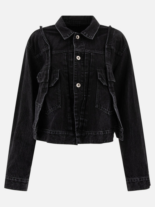Giacche in denim Solid colour  Nero - Sacai Donna | PLP | VIETTI Online Store 
