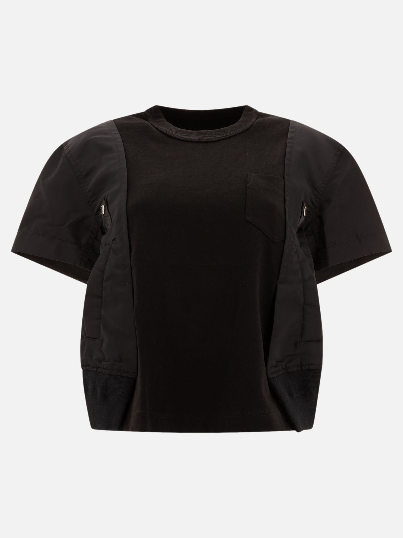 Vietti Sacai T-shirt "Nylon Twill x Cotton Jersey"