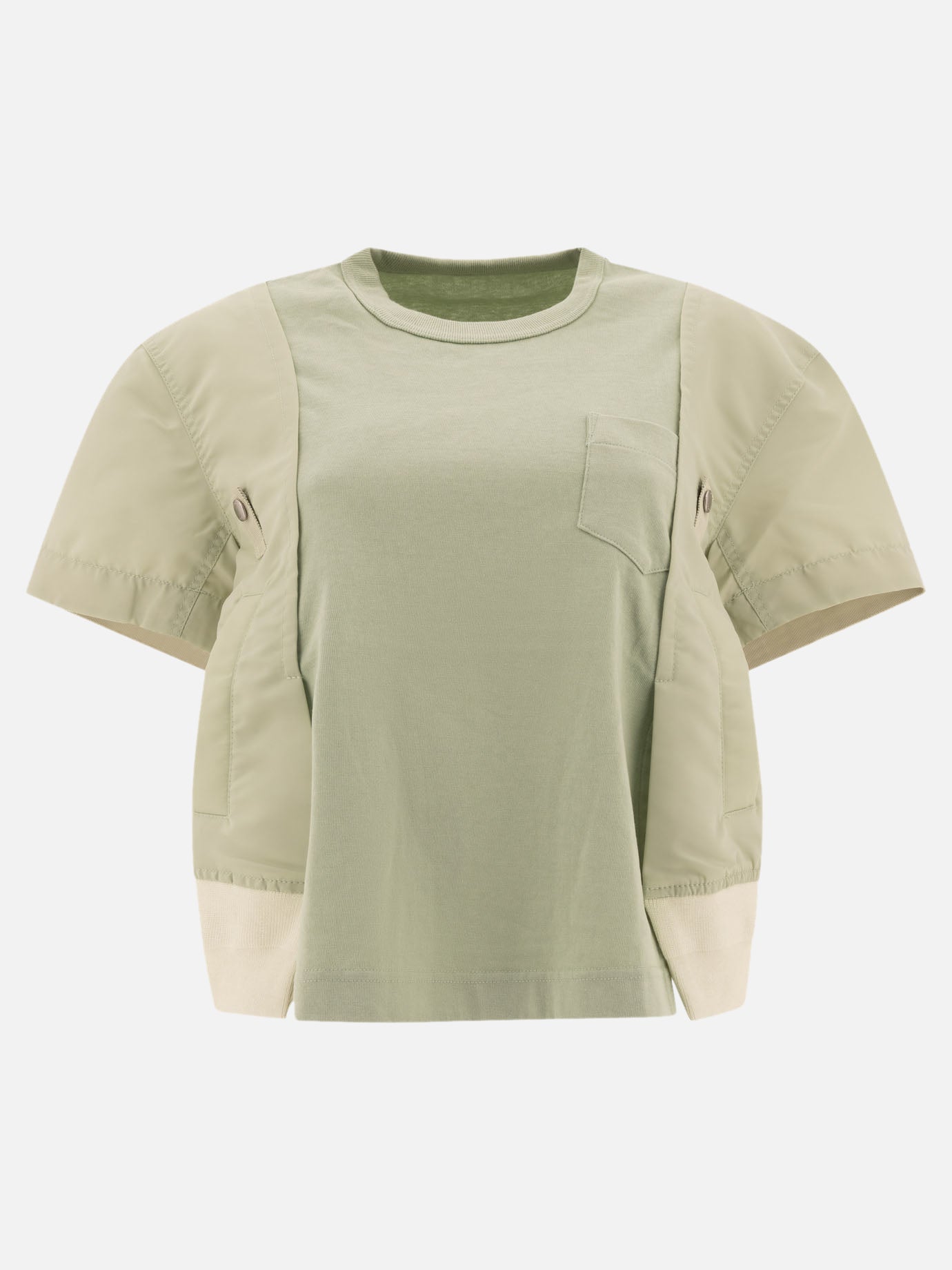 Vietti Sacai T-shirt "Nylon Twill x Cotton Jersey"