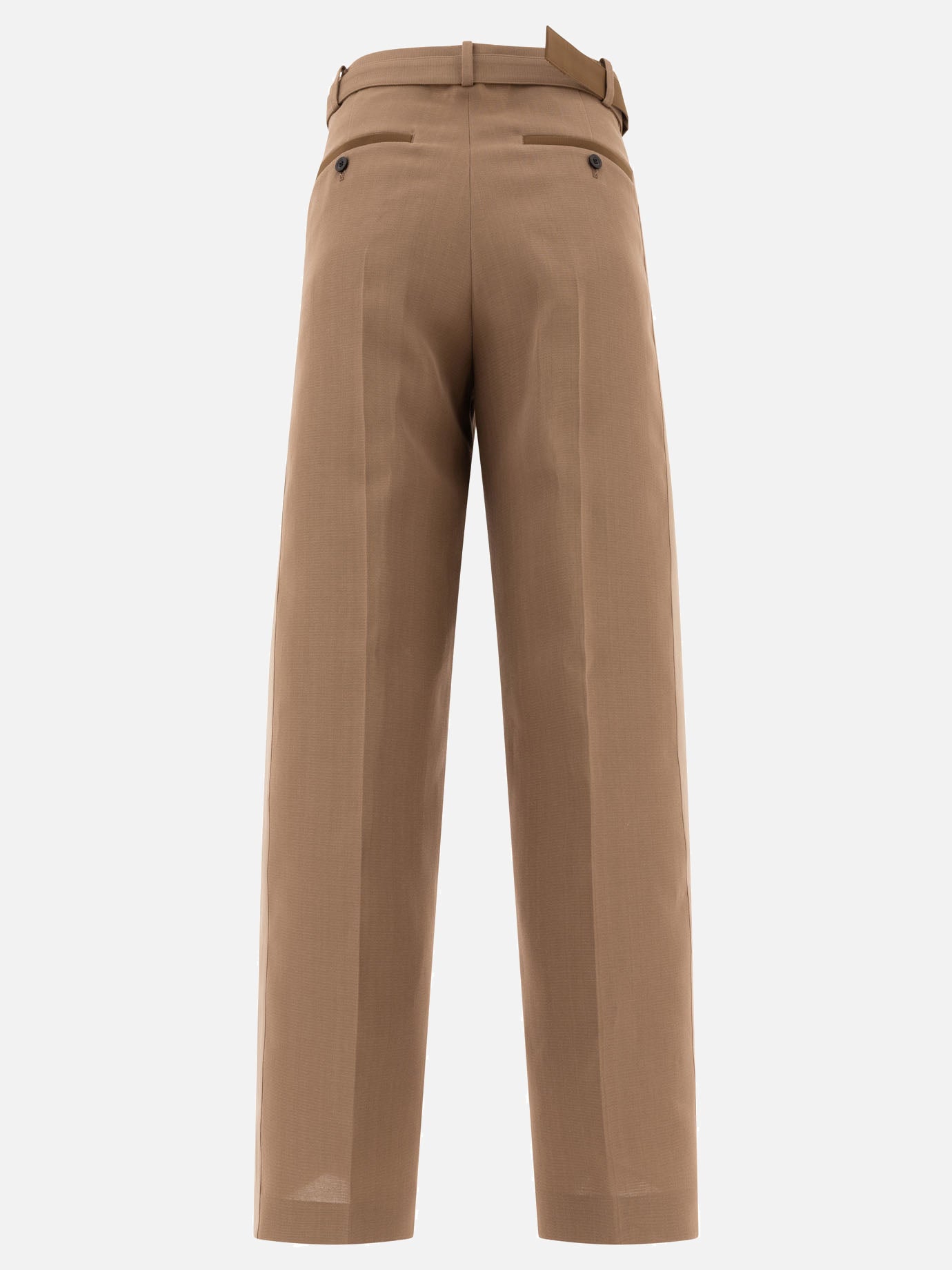 Sacai Tailored belted trousers Beige