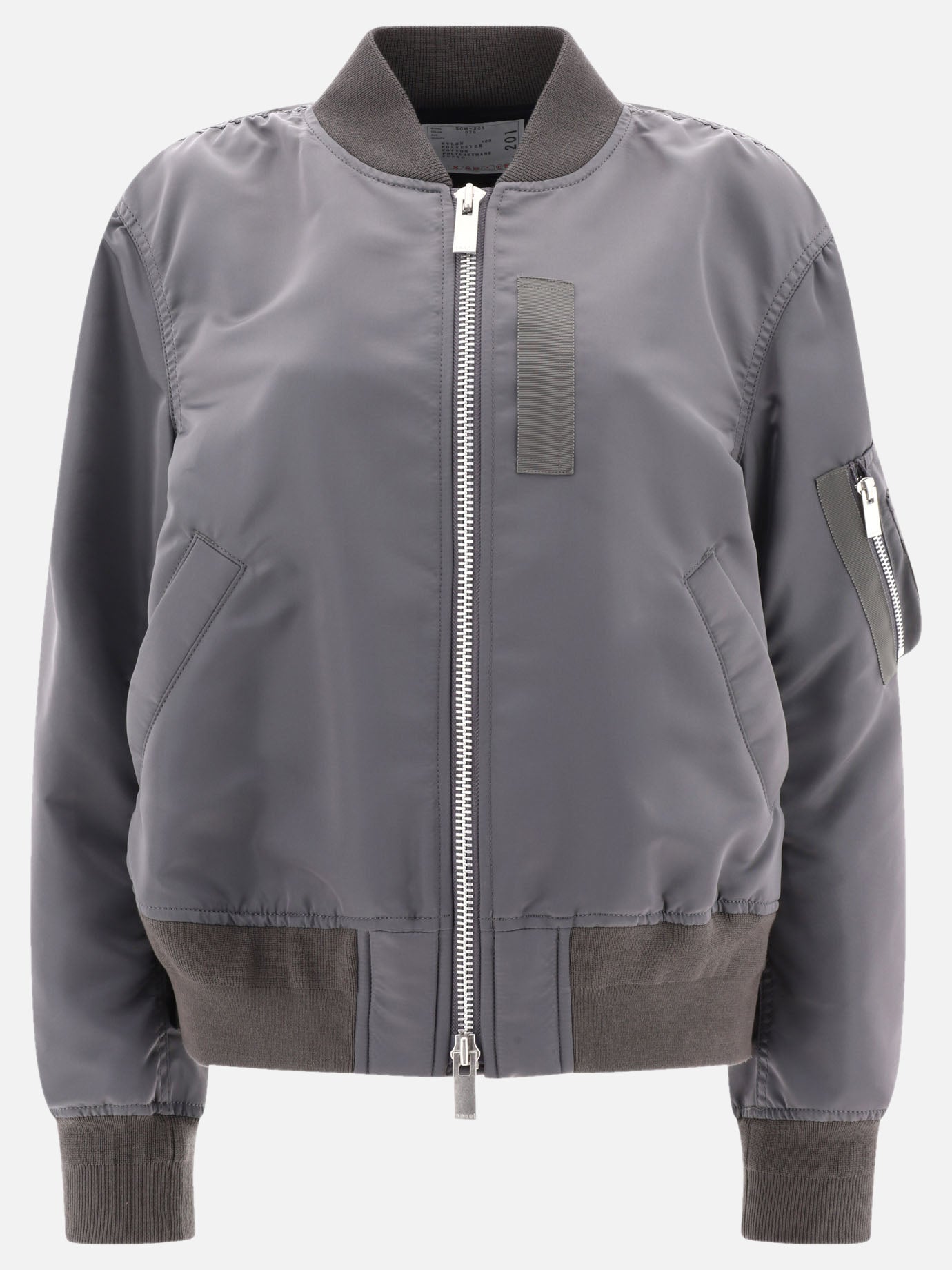 Bomber 100% nylon  Grigio - Sacai Donna | PDP | VIETTI Online Store | thumbnail