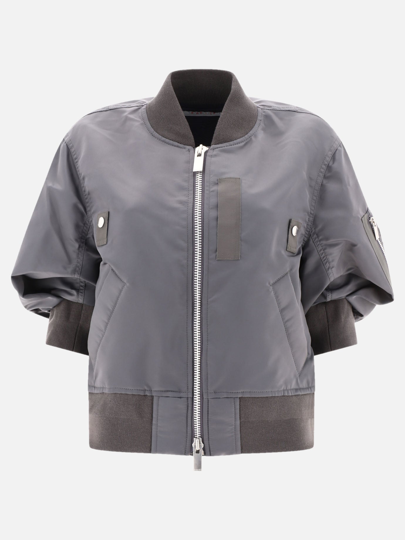 Bomber Solid colour  Grigio - Sacai Donna | PDP | VIETTI Online Store | thumbnail