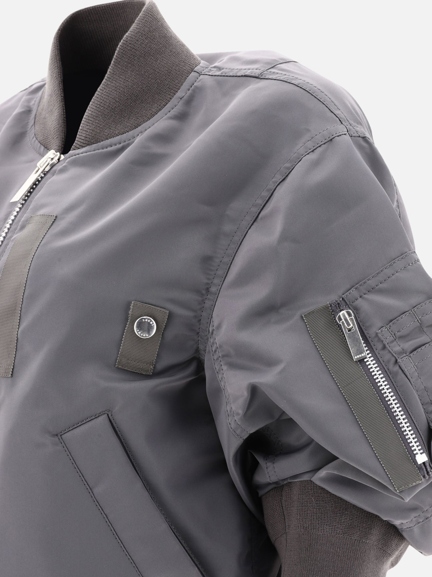 Bomber Solid colour  Grigio - Sacai Donna | PDP | VIETTI Online Store | thumbnail_4