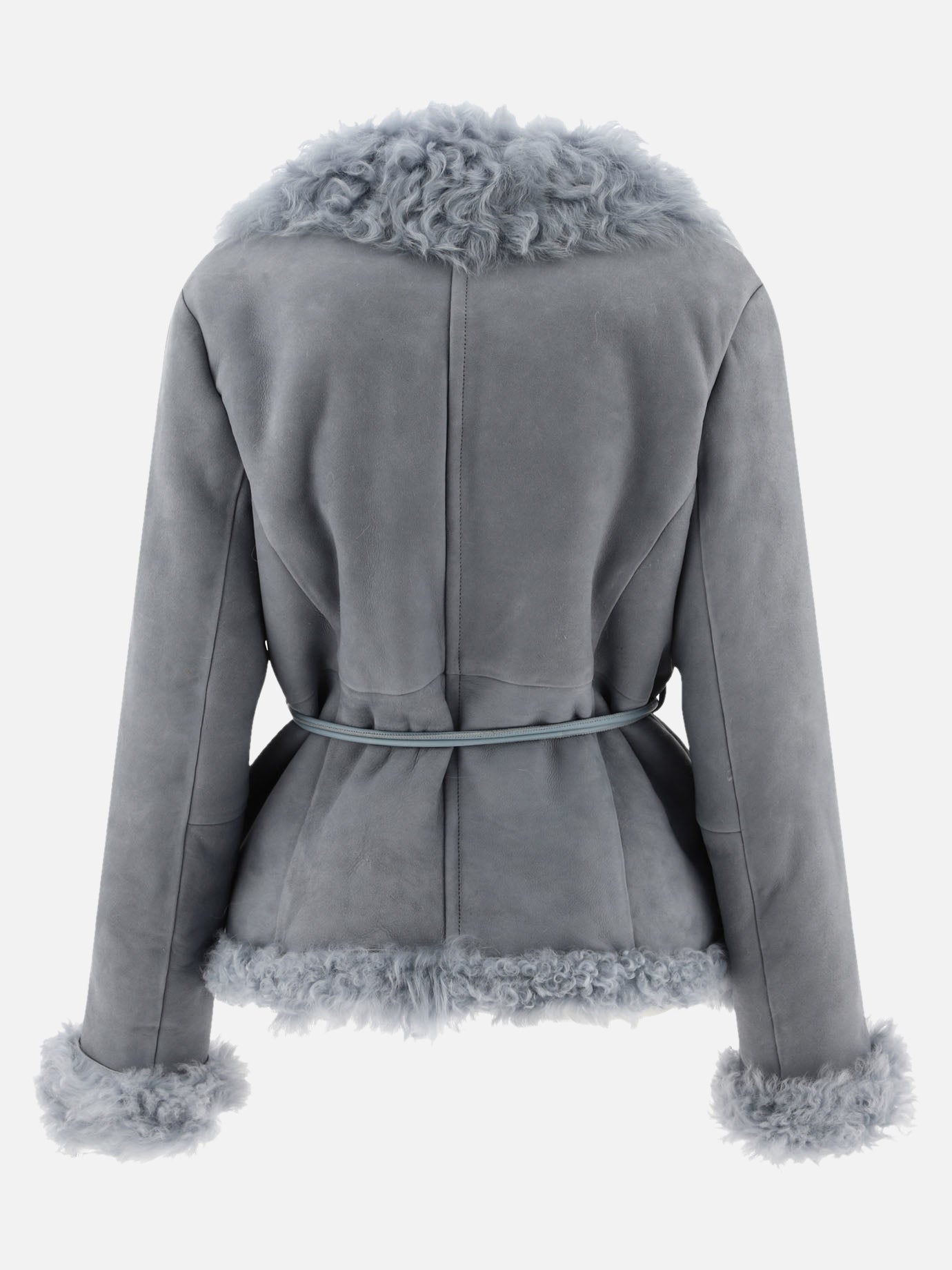 Giacche in pelle Solid colour  Azzurro - Saks Potts Donna | PDP | VIETTI Online Store | thumbnail_2