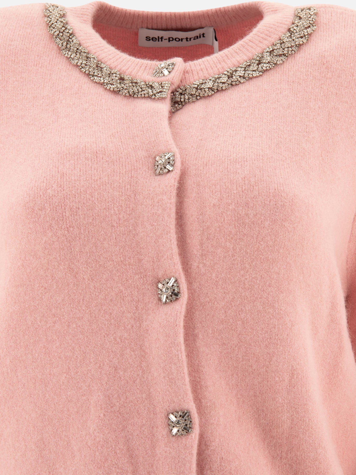 Self-portrait Embellished cardigan Pink