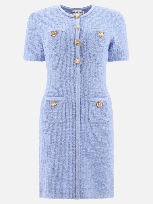 Knit dress with jewel buttons