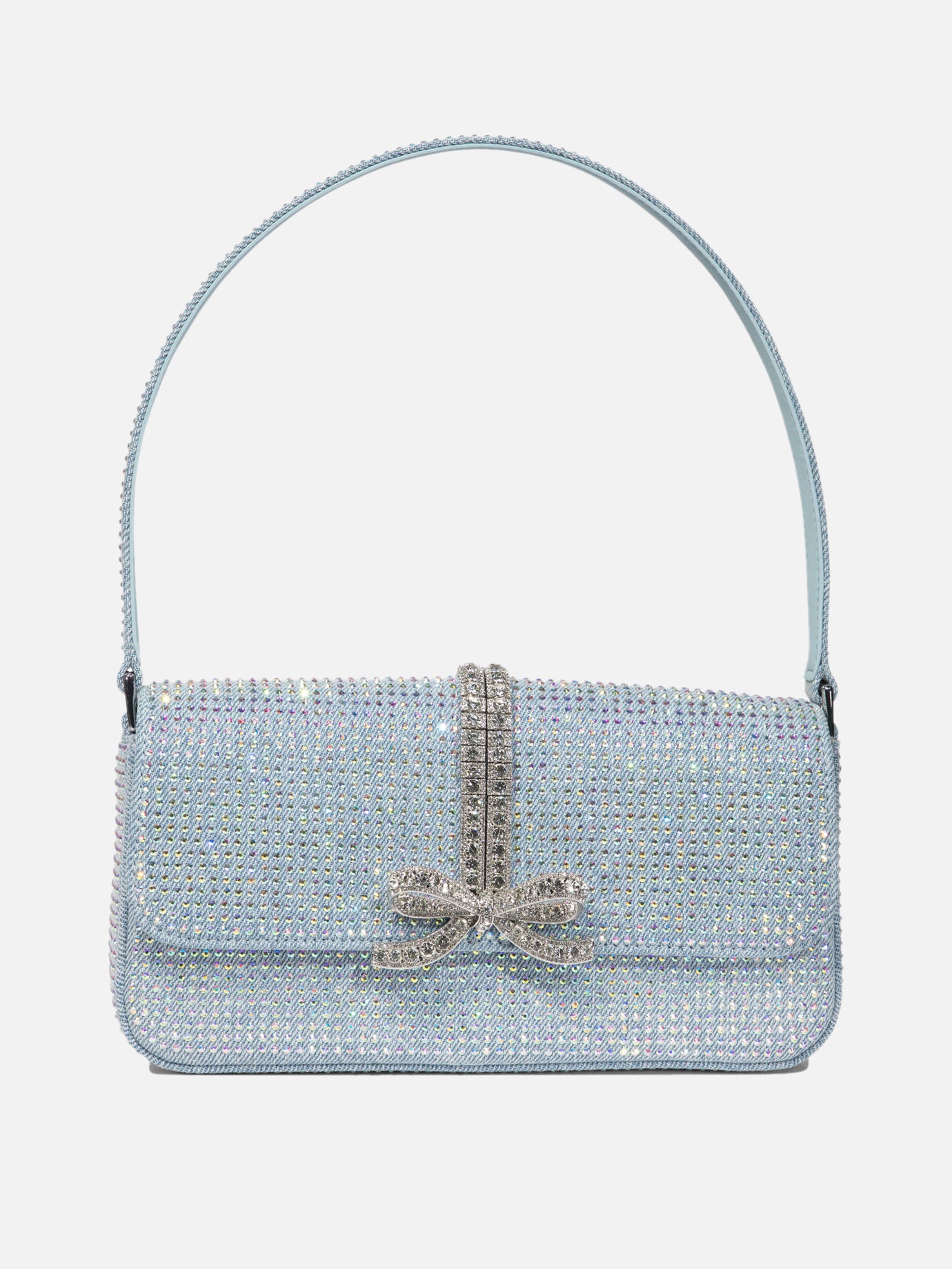 Vietti Self-portrait Borsa a spalla in denim con strass